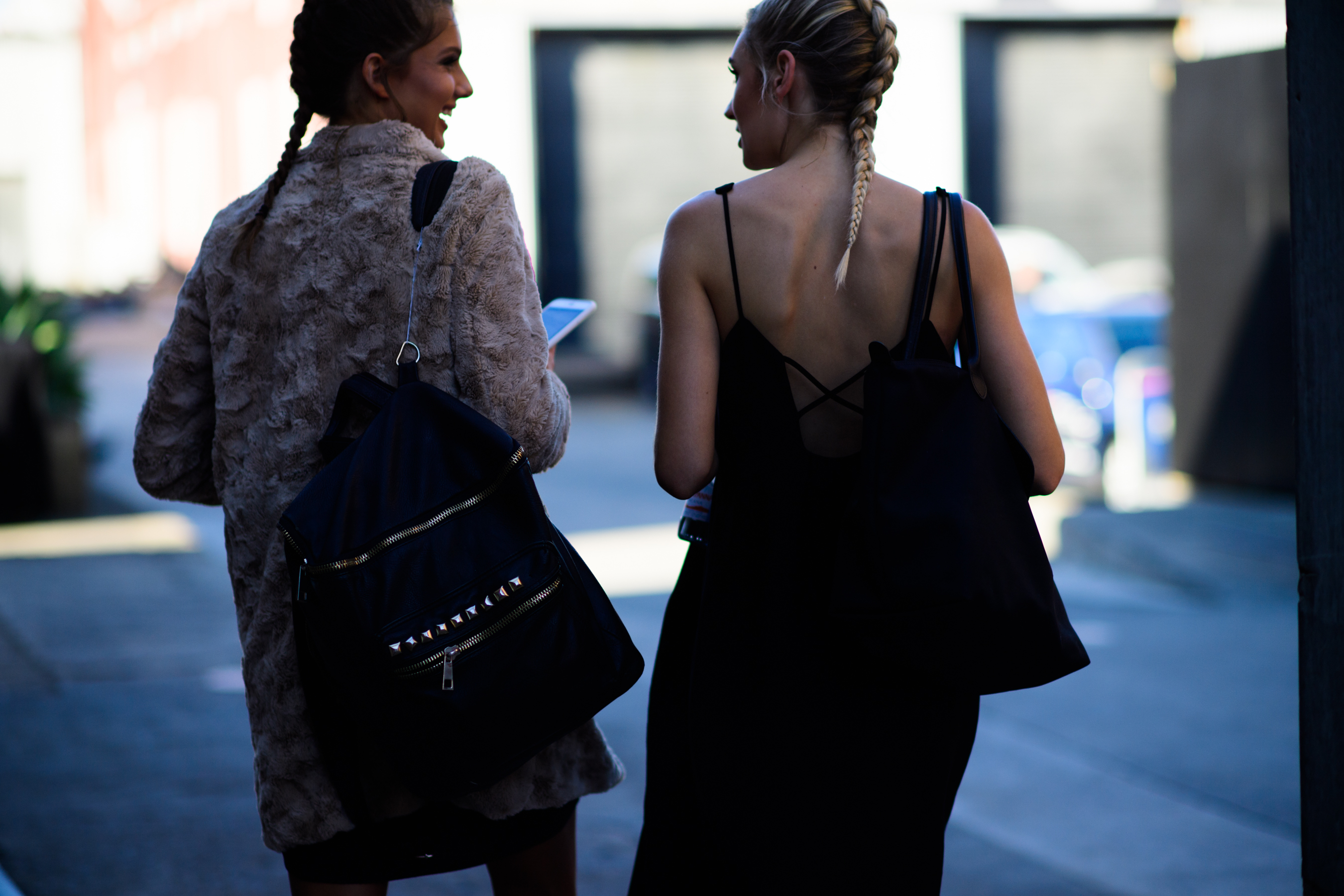 Two models with braided hair