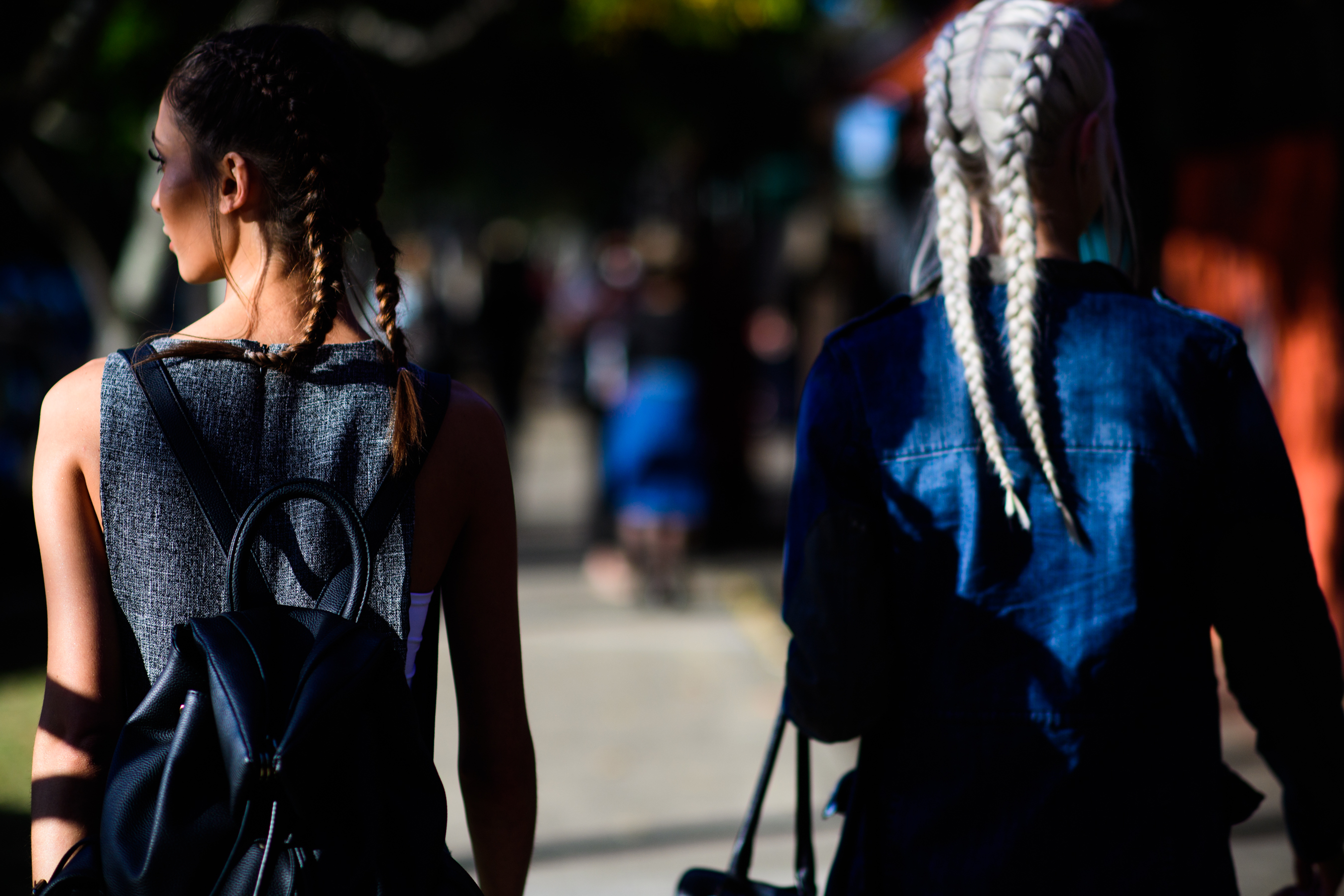 Two models with braided hair