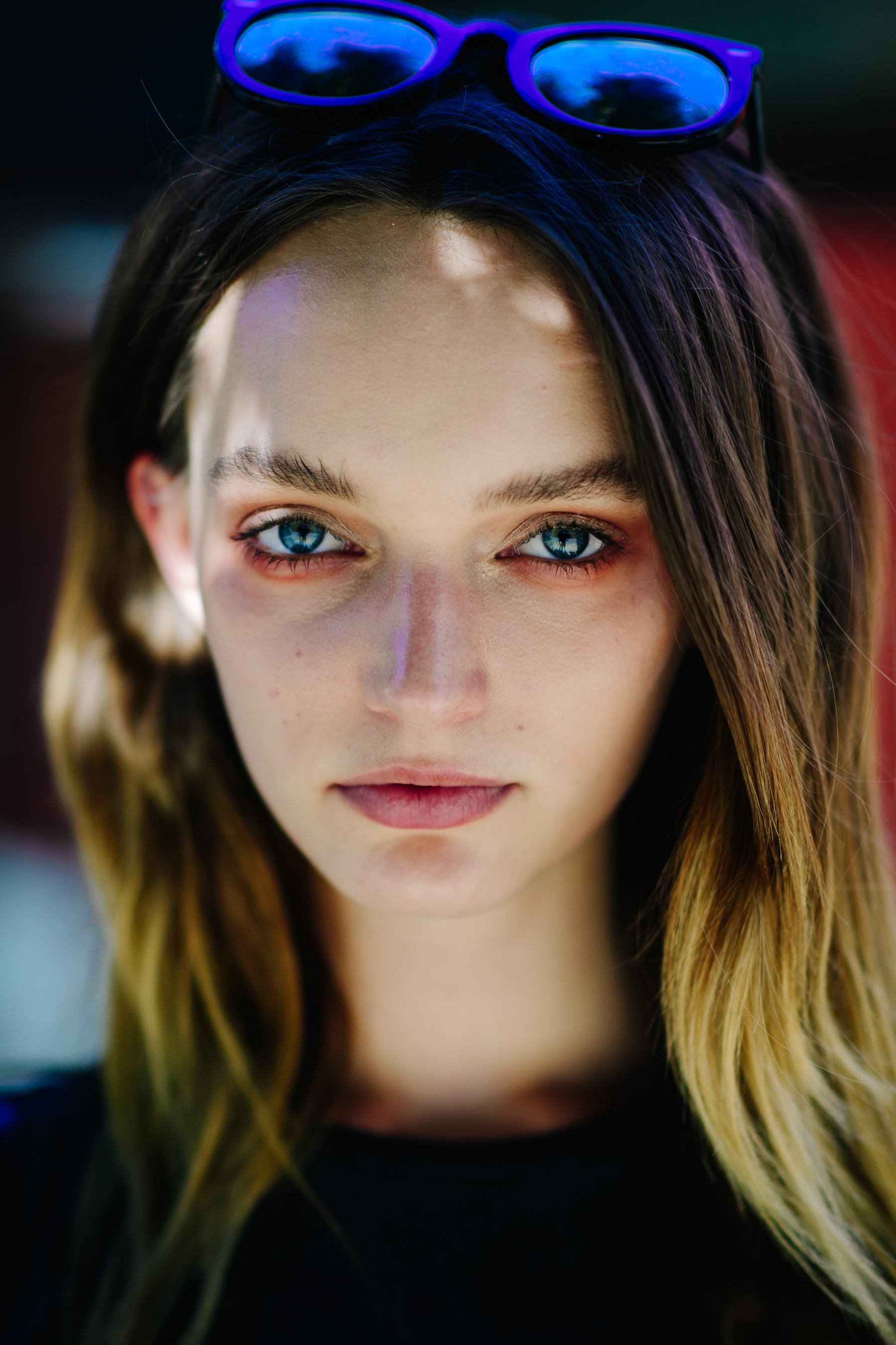 Portrait of a beautiful model blue eyes