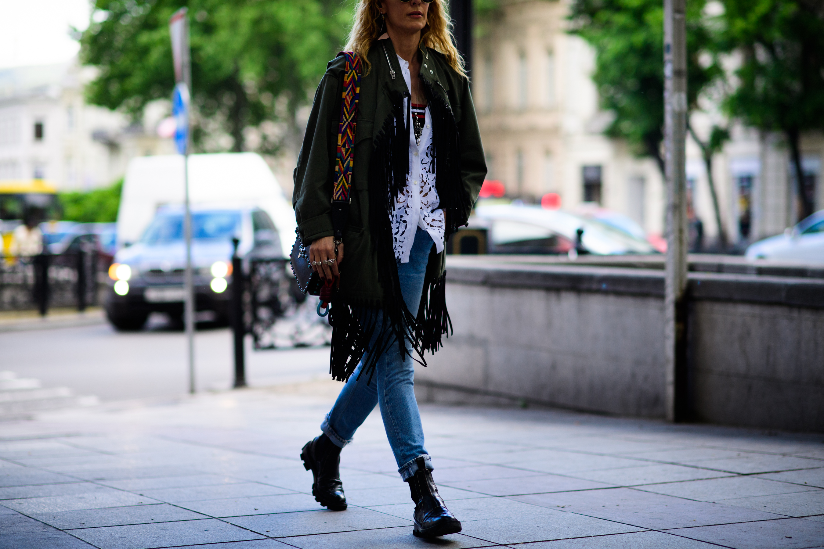 French buyer wearing green parka