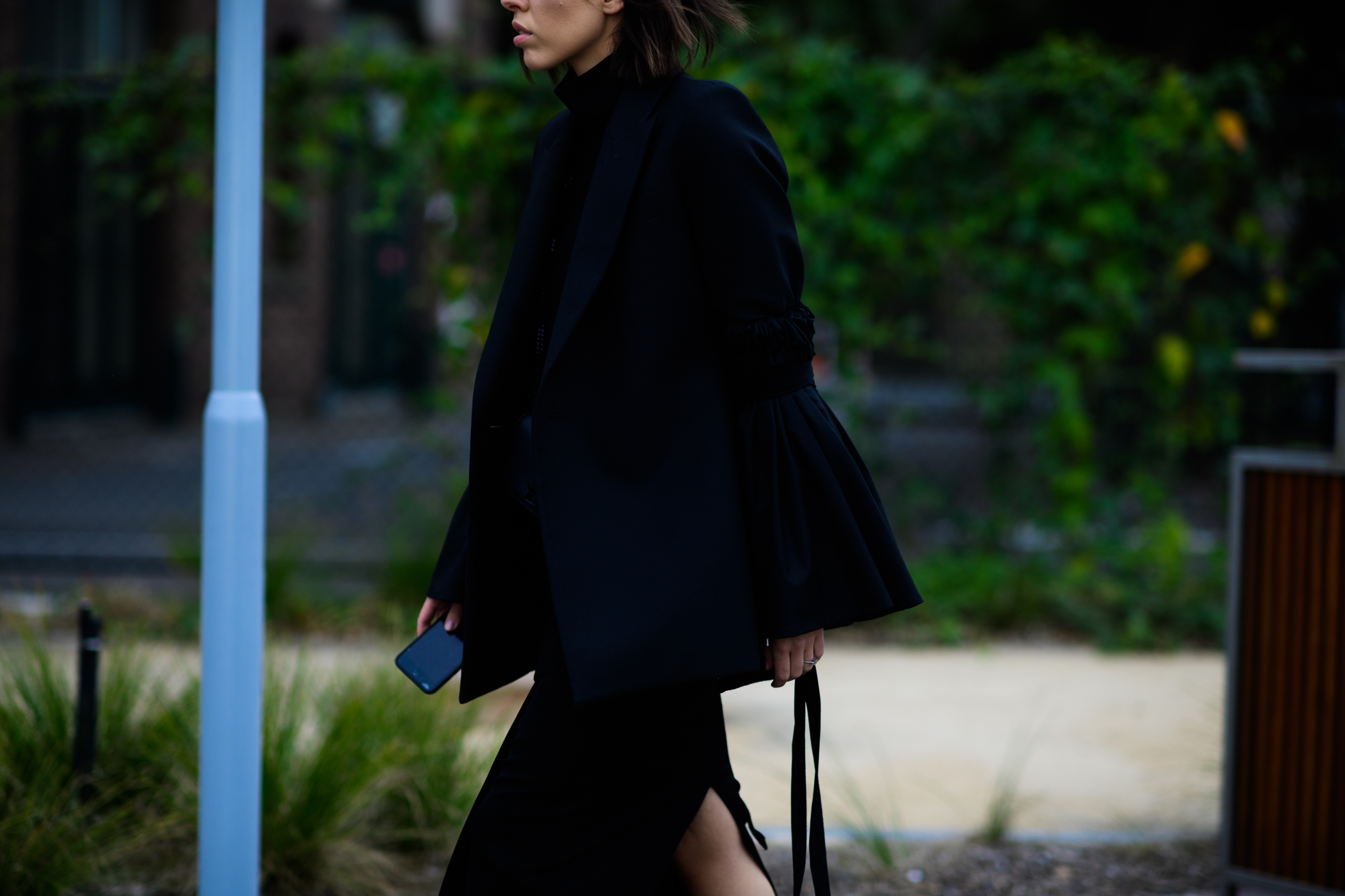 Blogger wearing black Ellery outfit