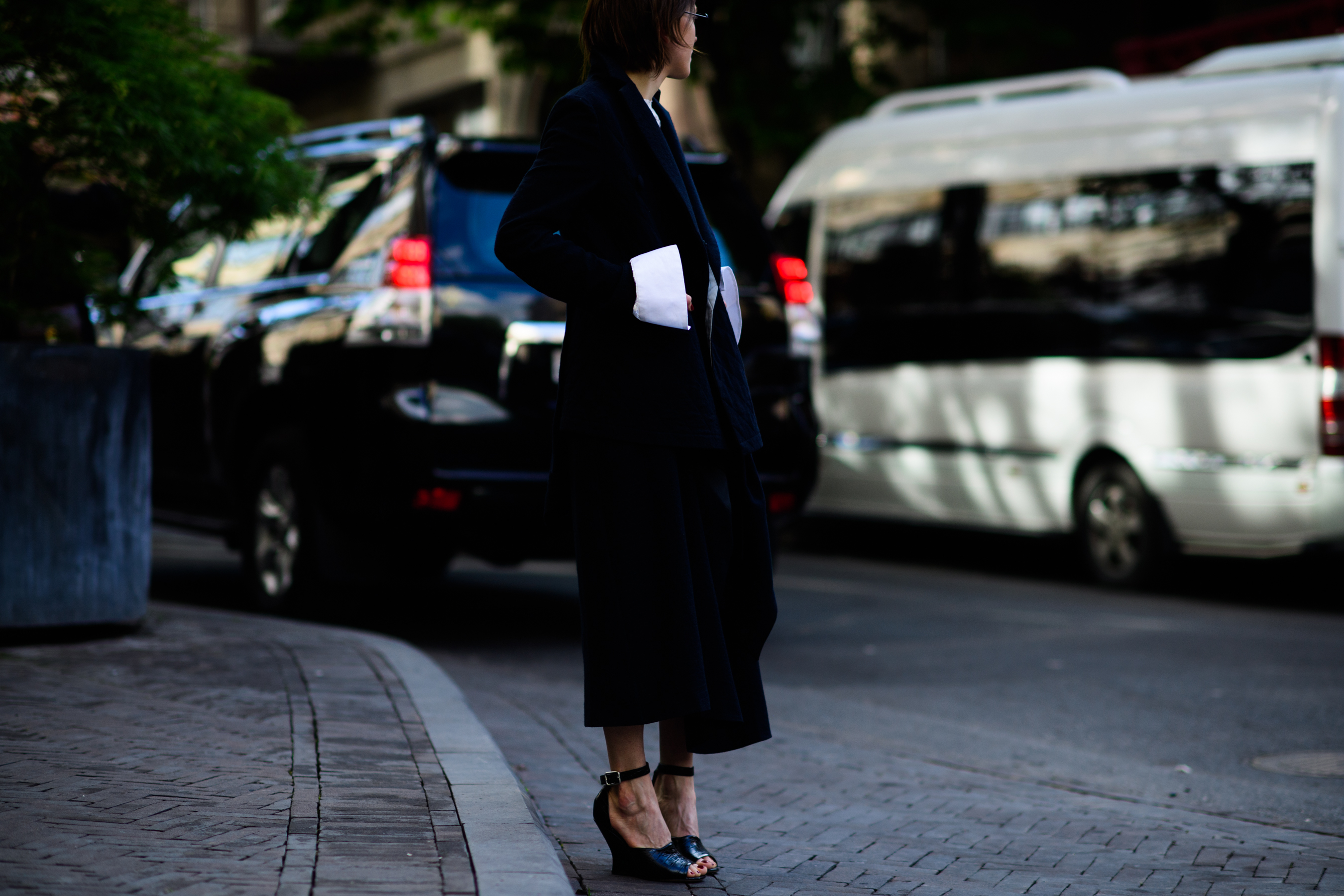 Ukrainian designer wearing black