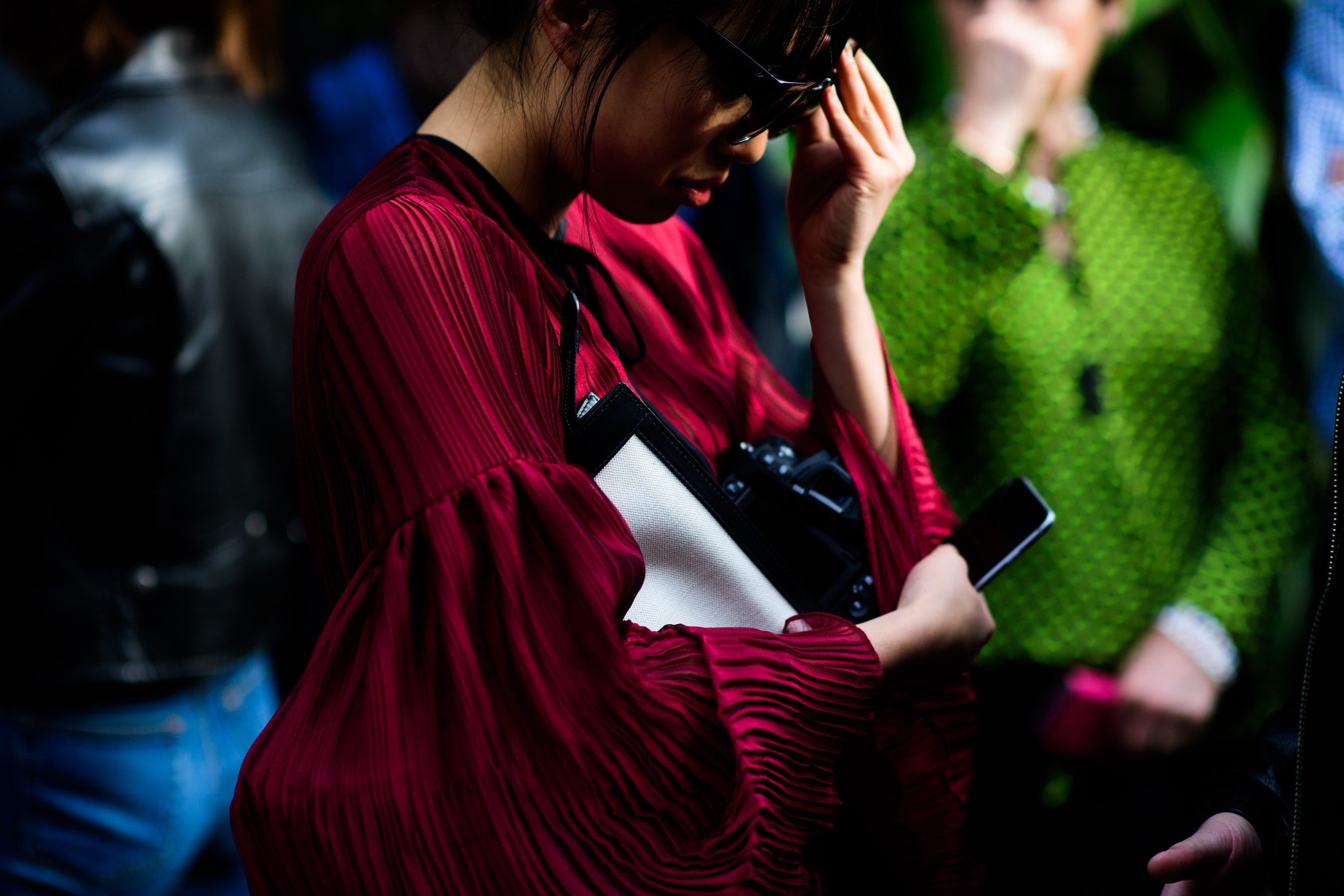Australian blogger wearing red bell sleeves