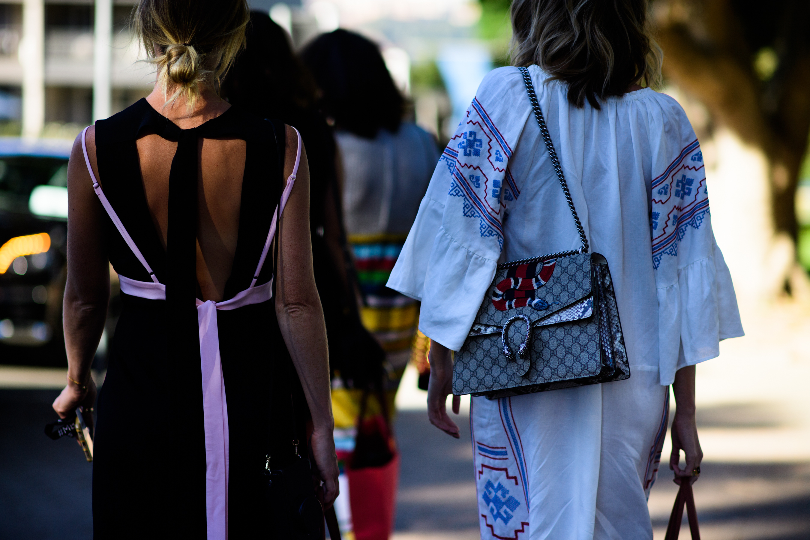 Two bloggers in Australia wearing dresses