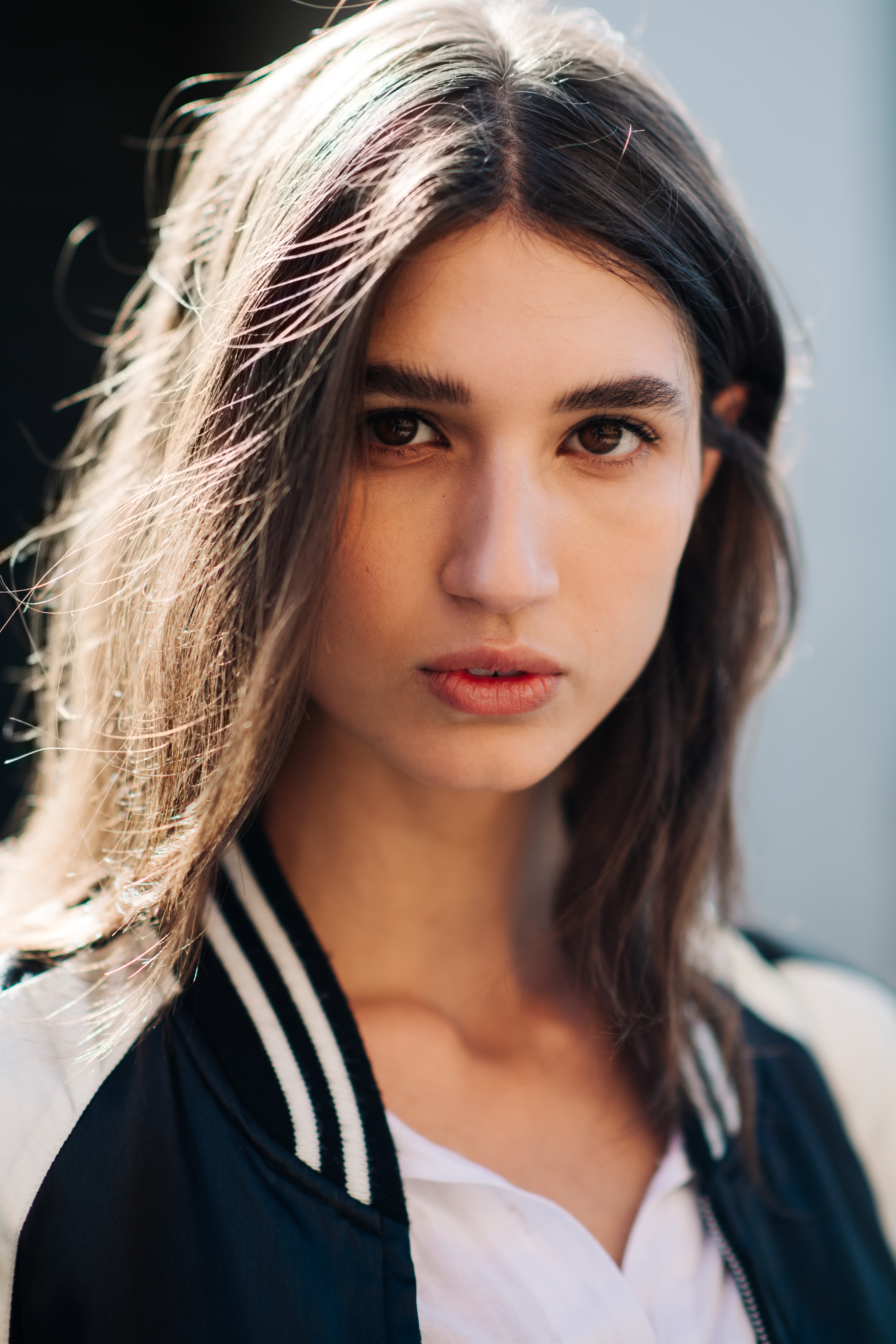 Portrait of a beautiful model long hair