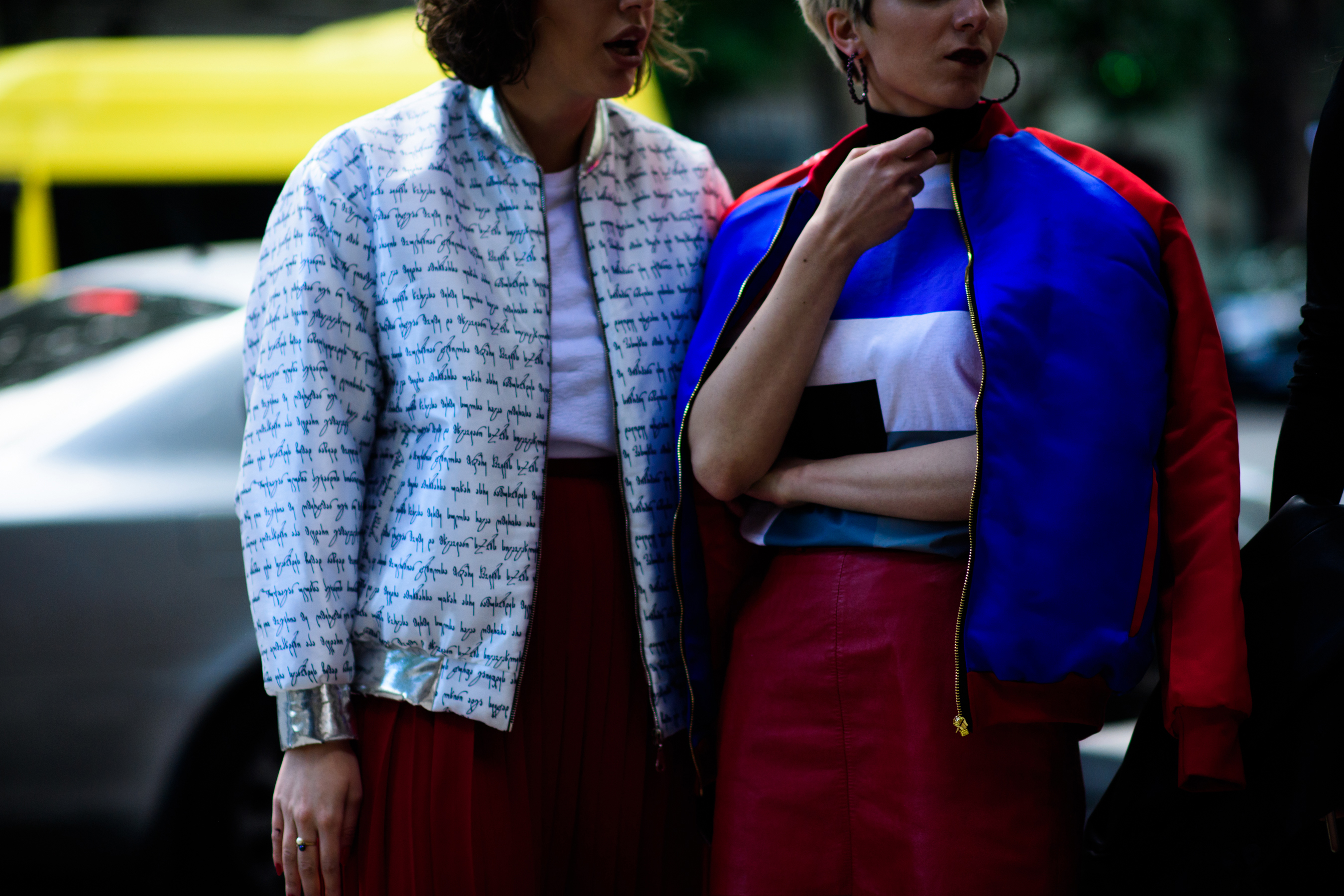 Two Georgian women wearing bombers