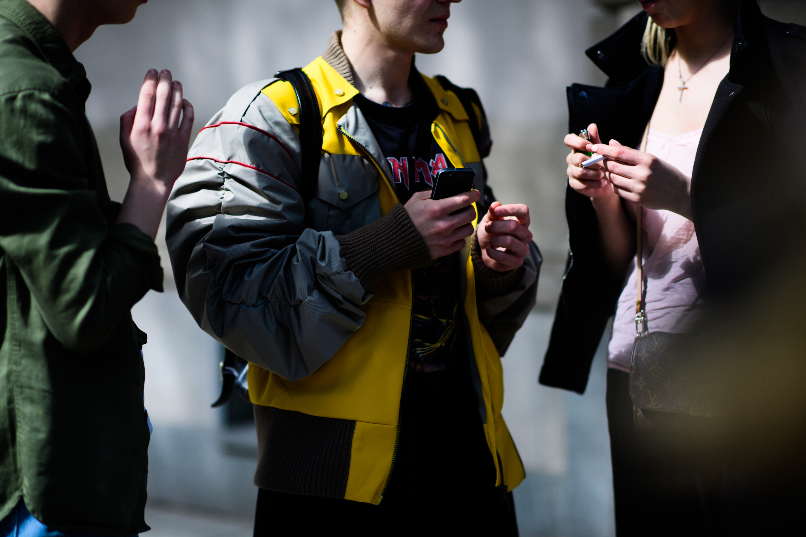 Russian stylist wearing oversized jacket