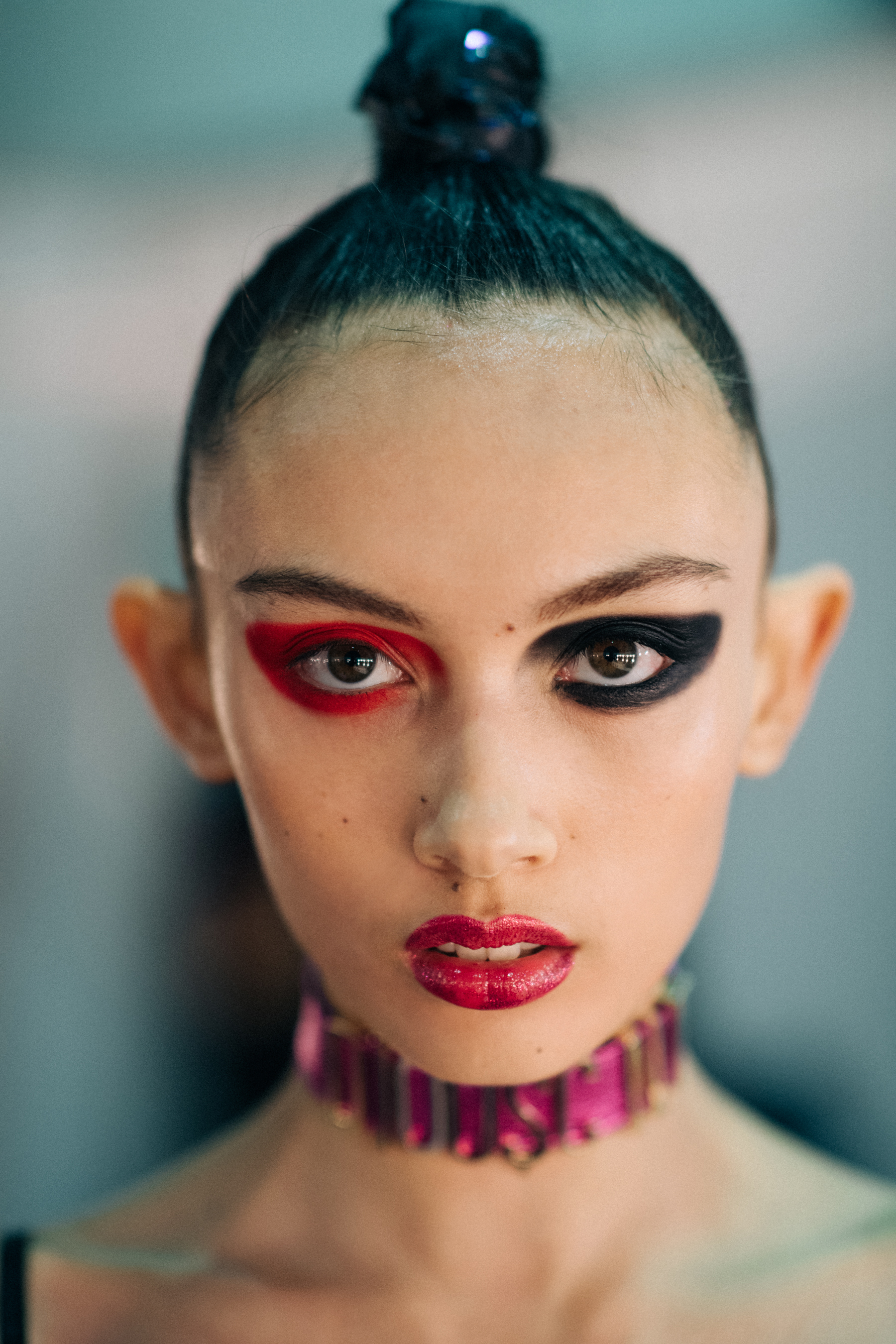 Natarsha Orsman with black and pink make-up