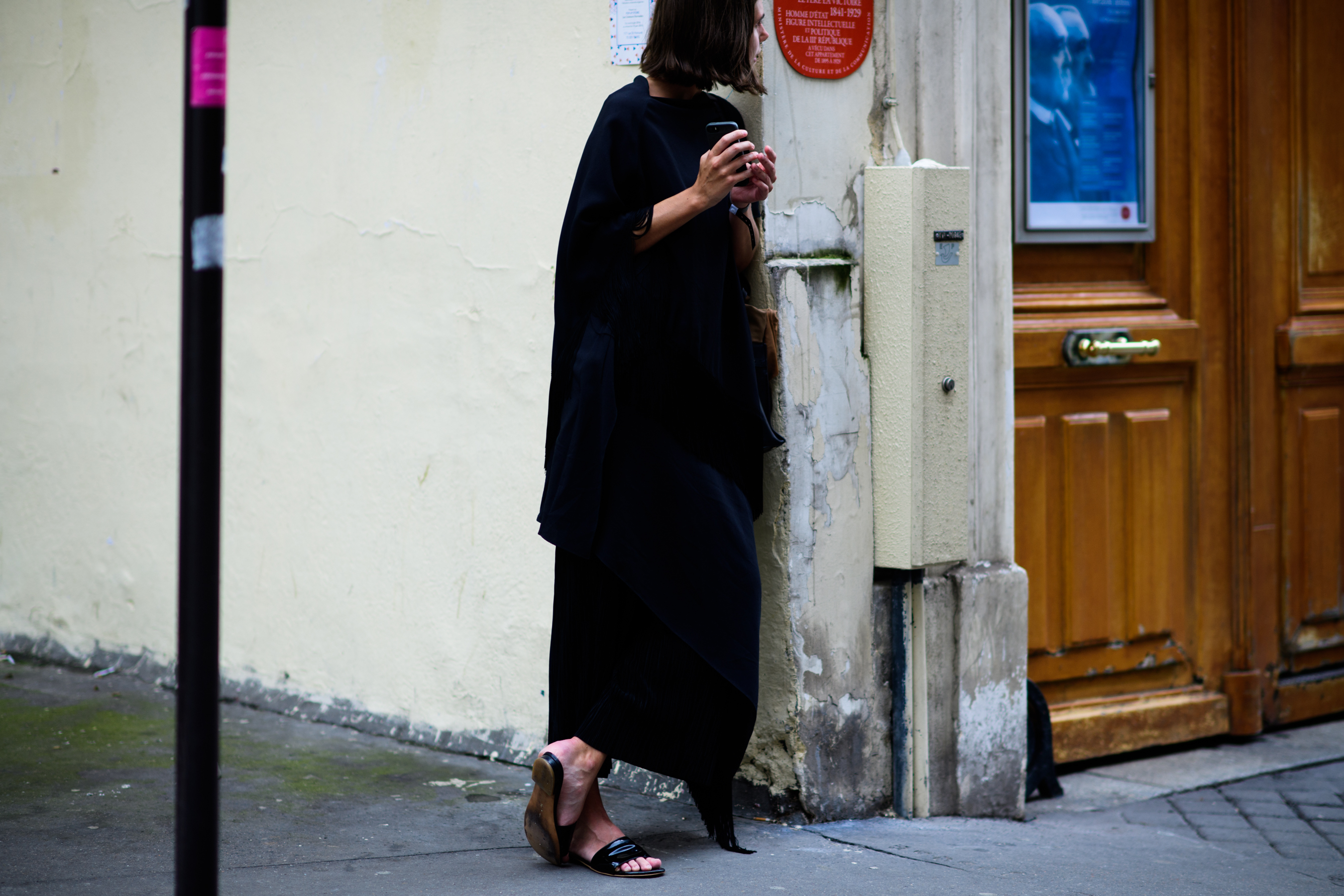 A woman wearing a maxi skirt
