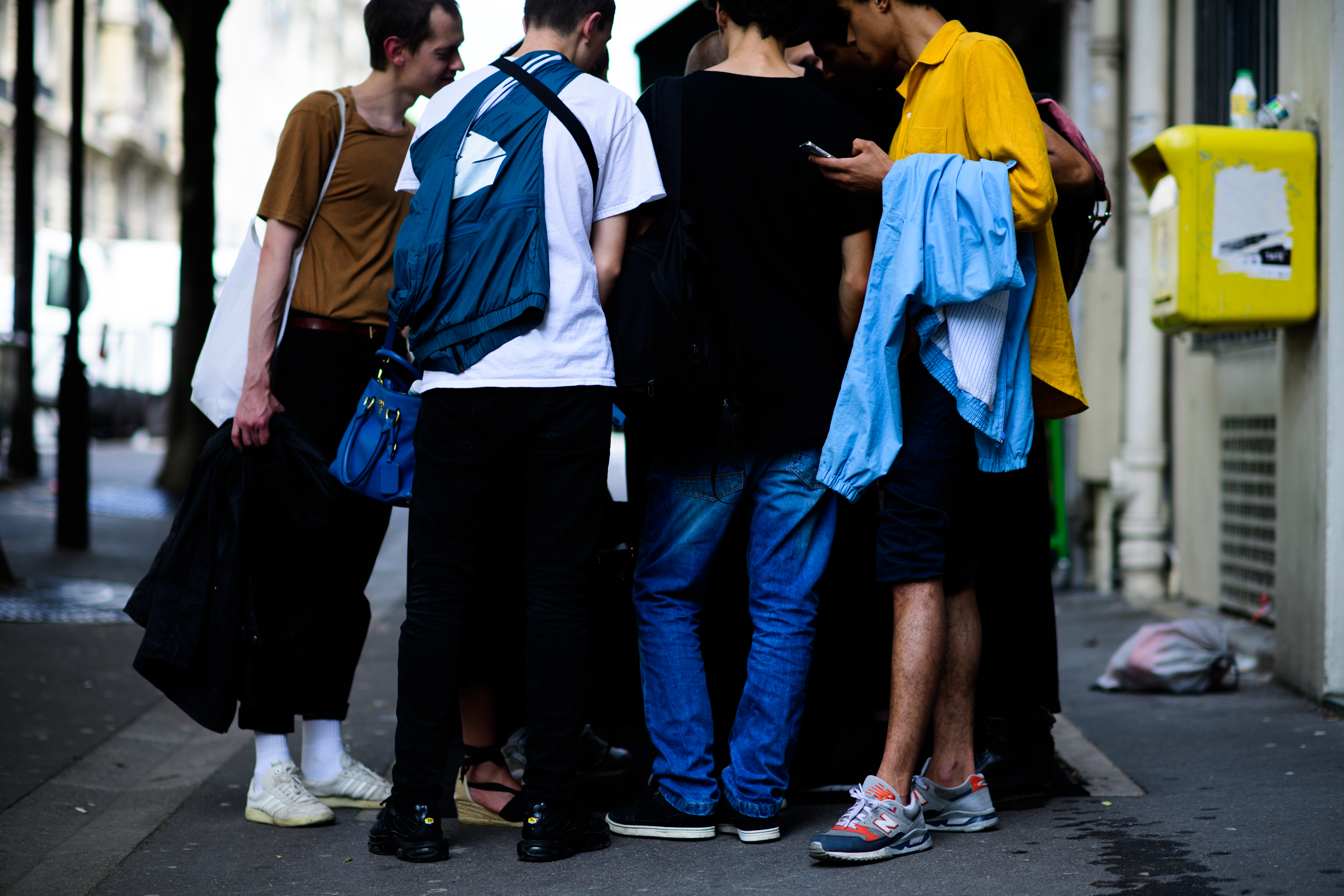 Models outside after the show