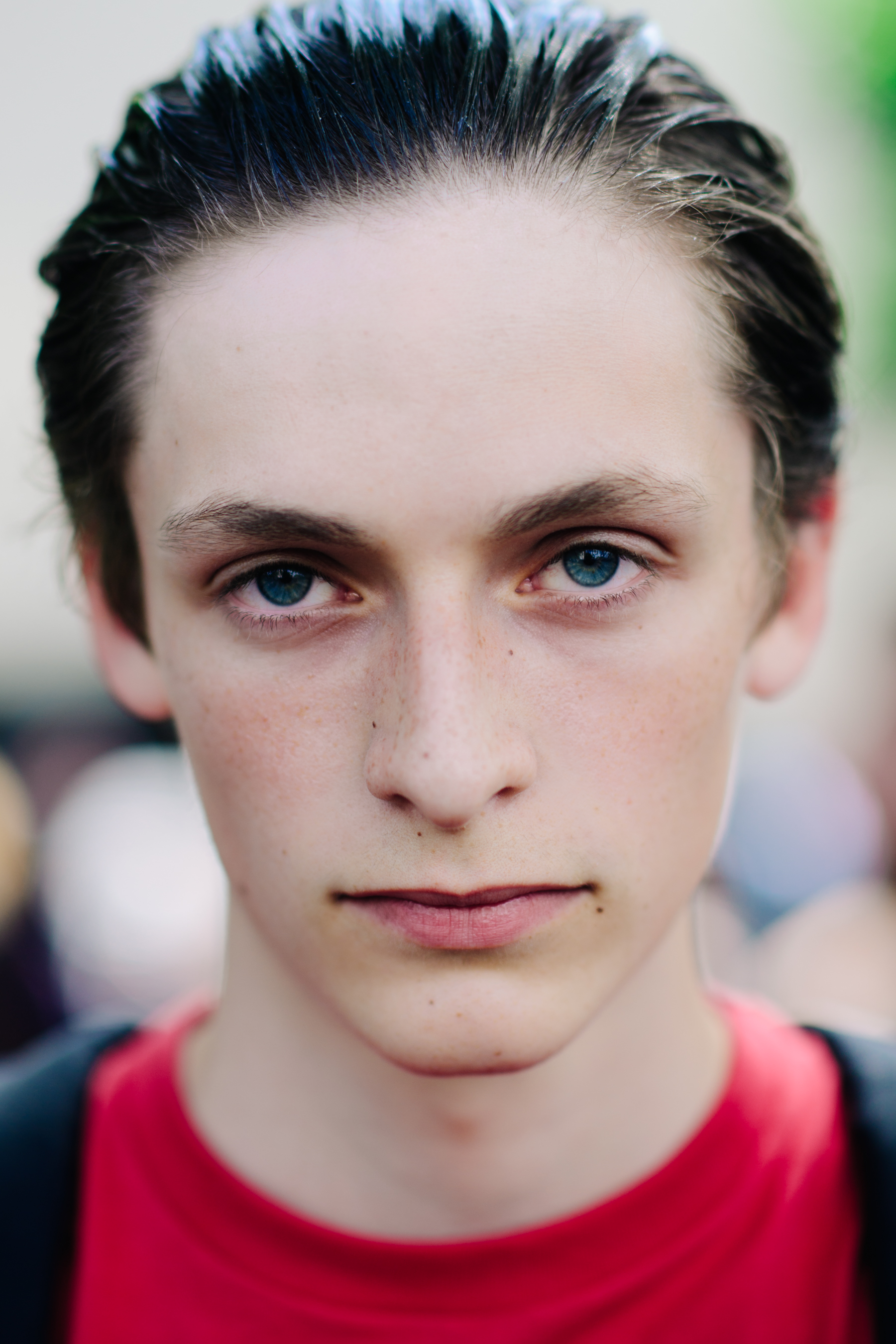 Male model with freckles portrait