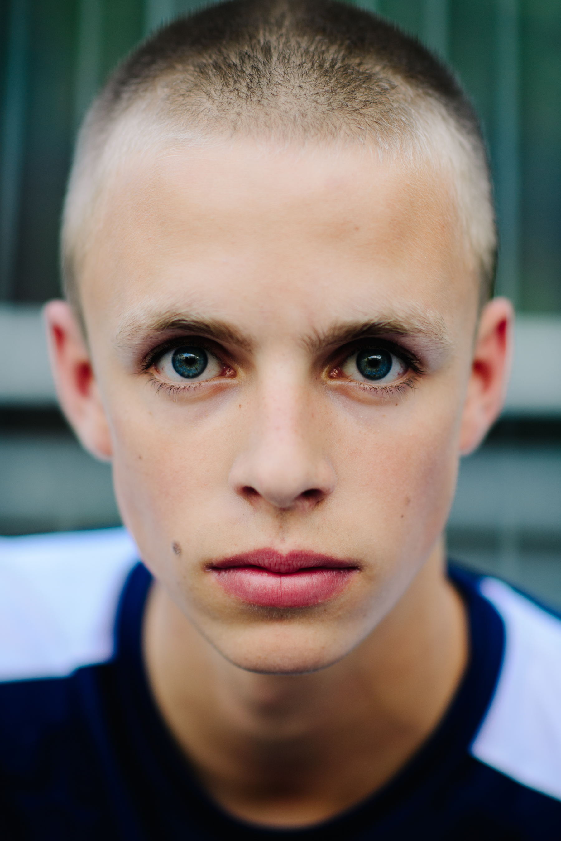 Male model with big blue eyes