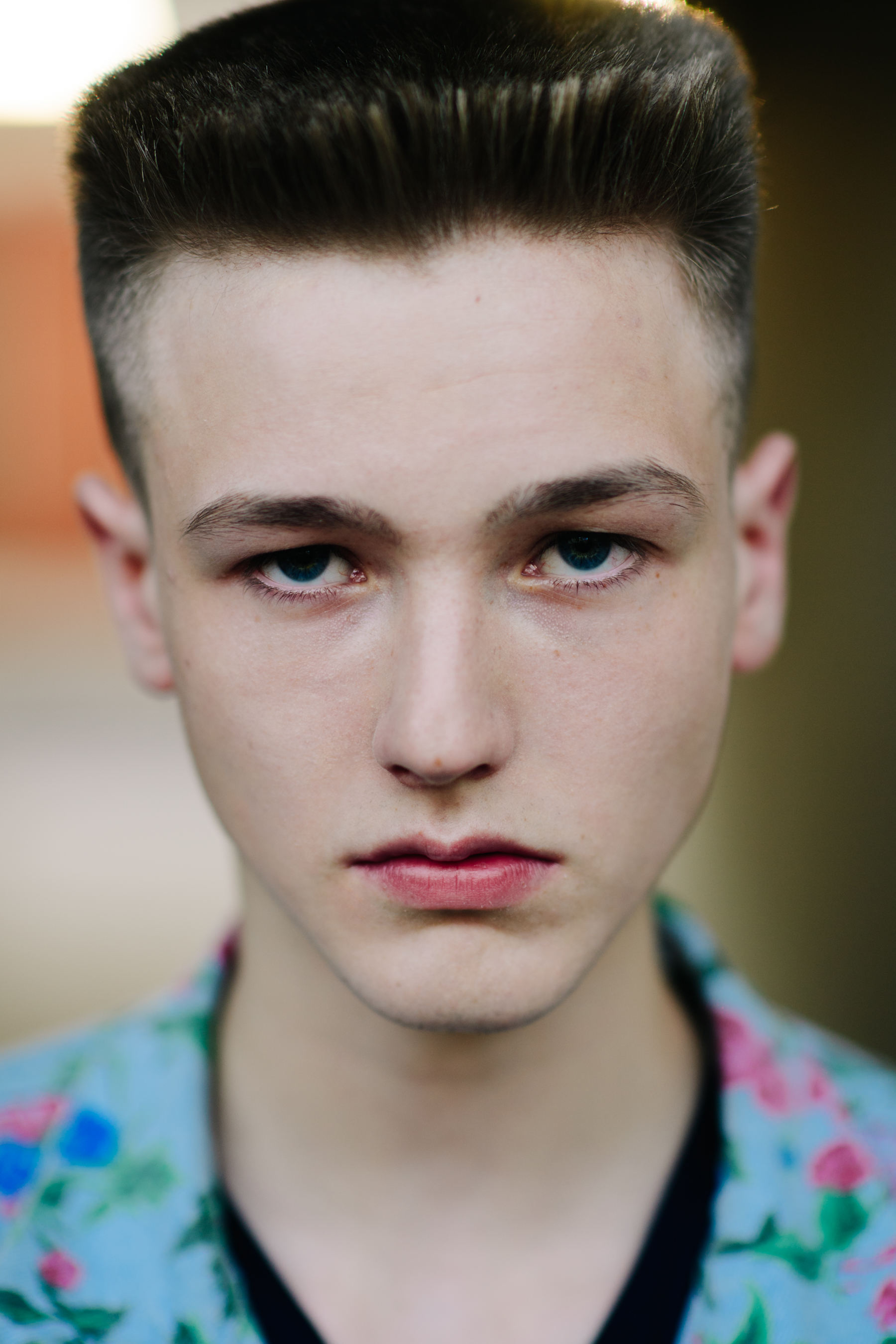 Portrait of a model with short hair