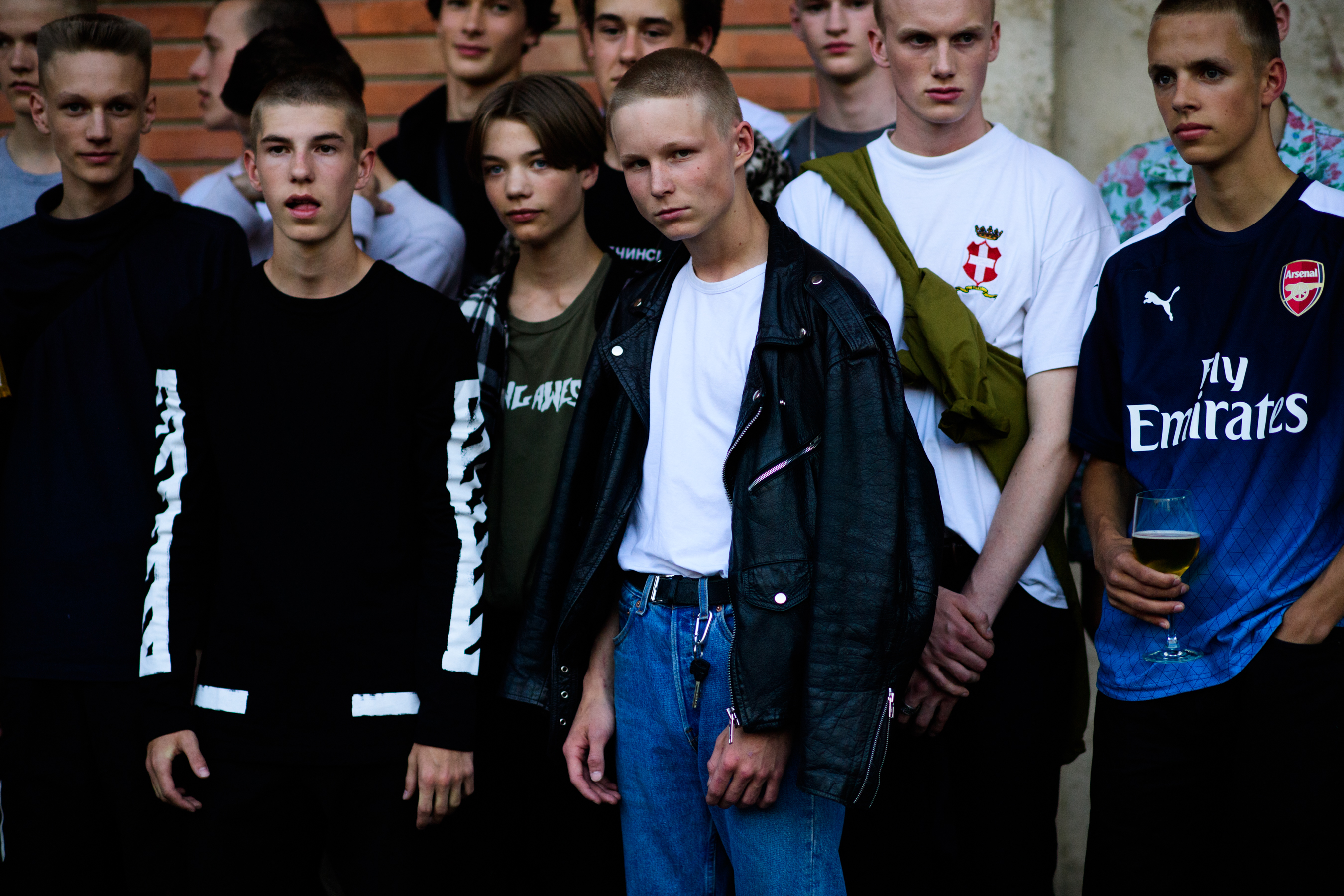 Models posing after the show