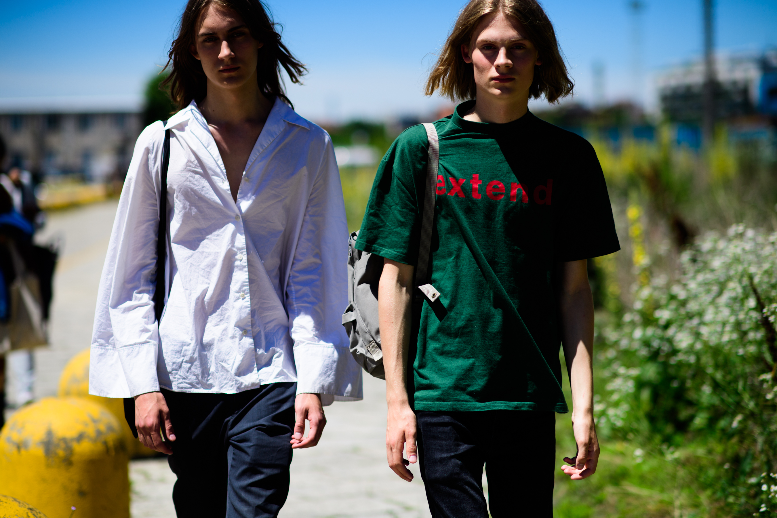 Models walking after the show