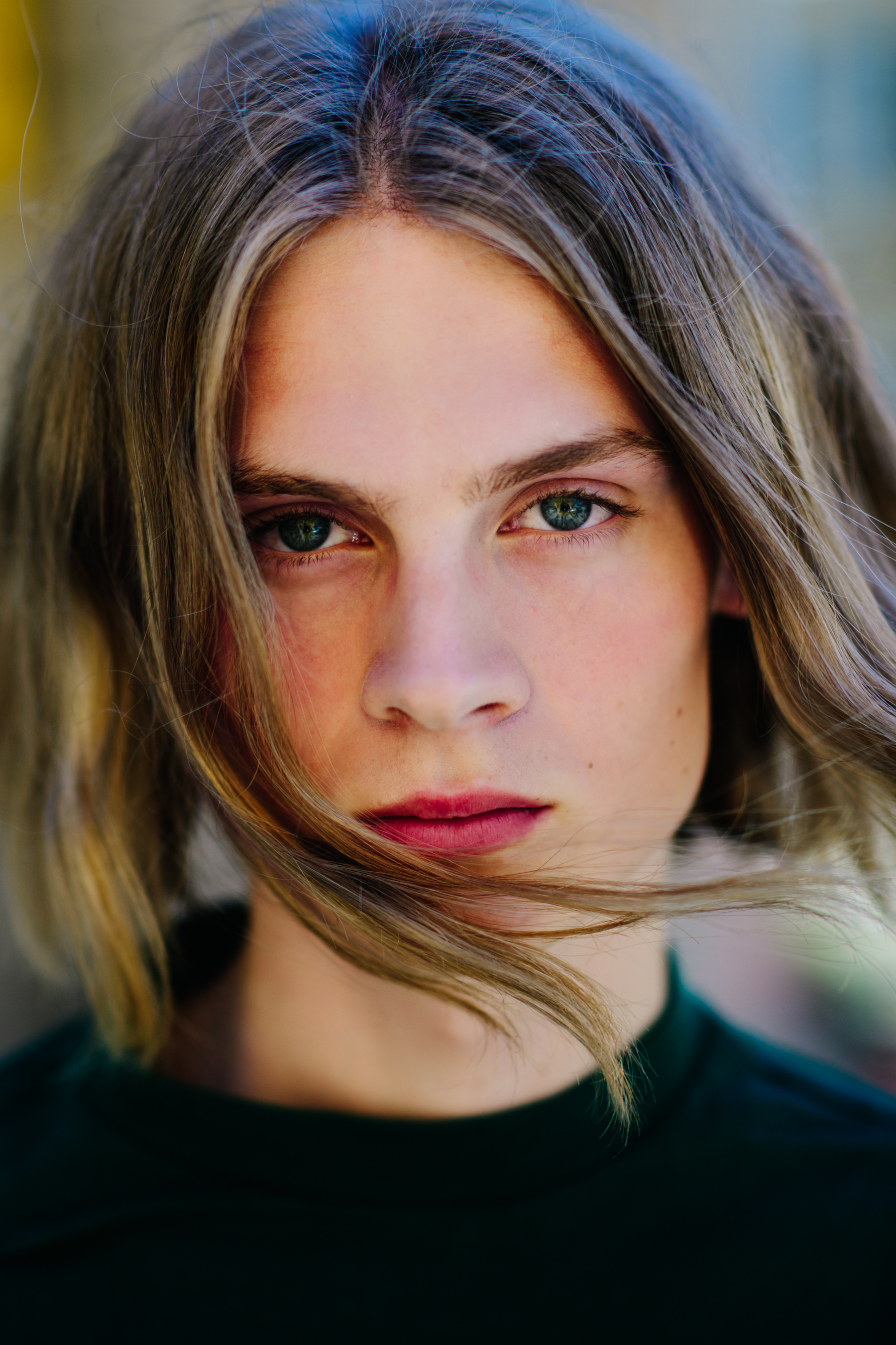Portrait of a model with blond hair