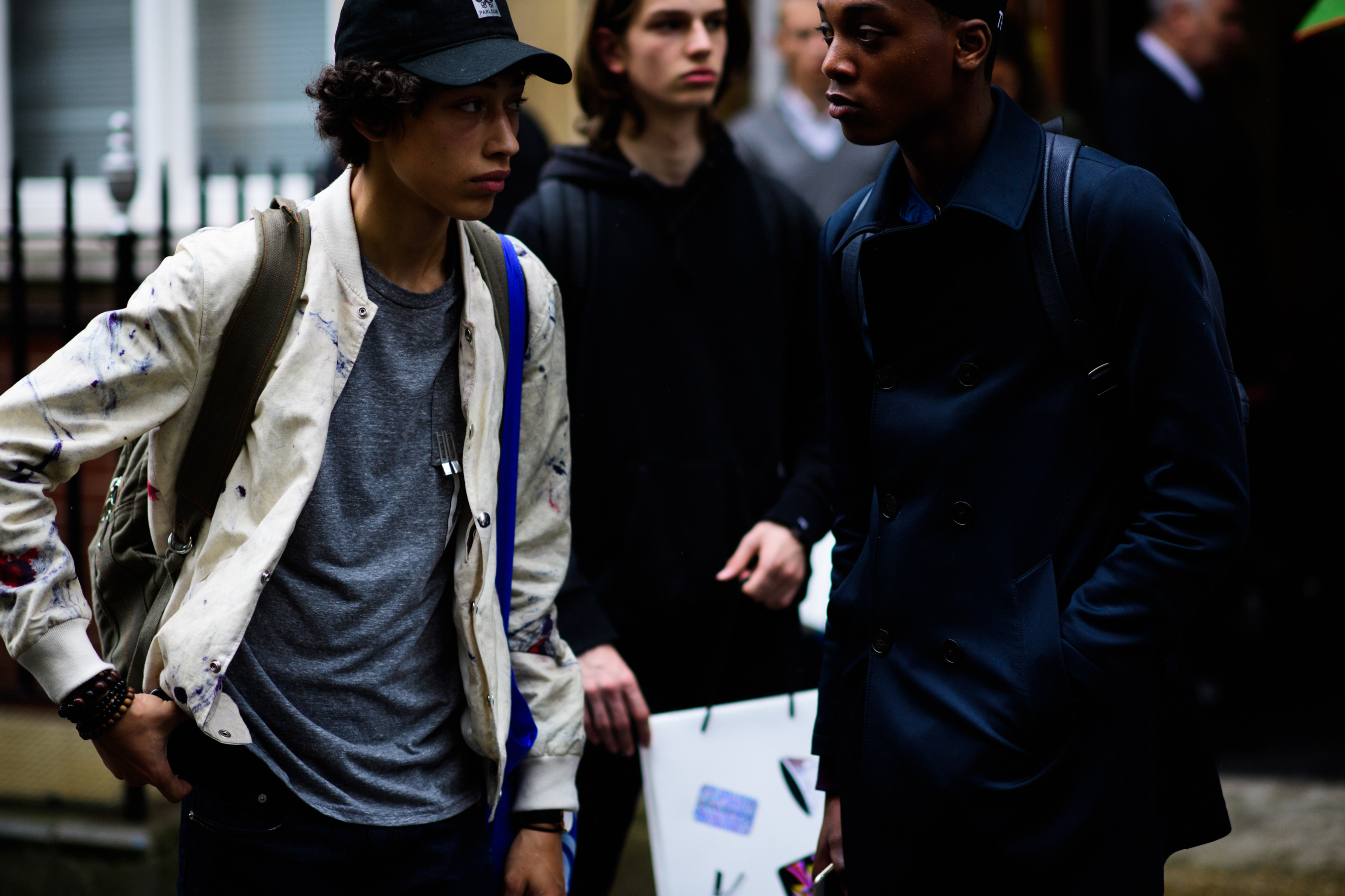 Models outside after the show