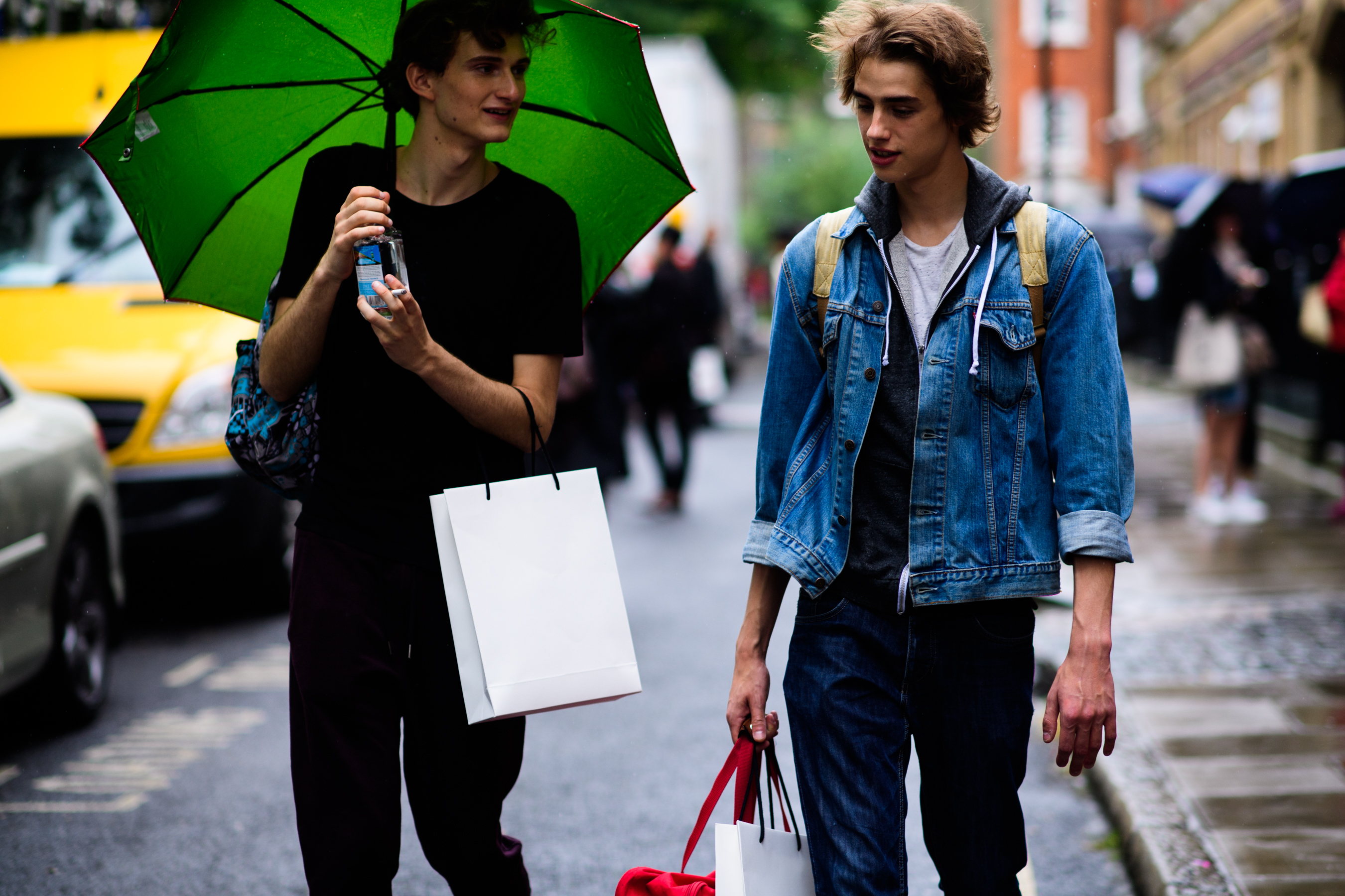 Models outside after the show