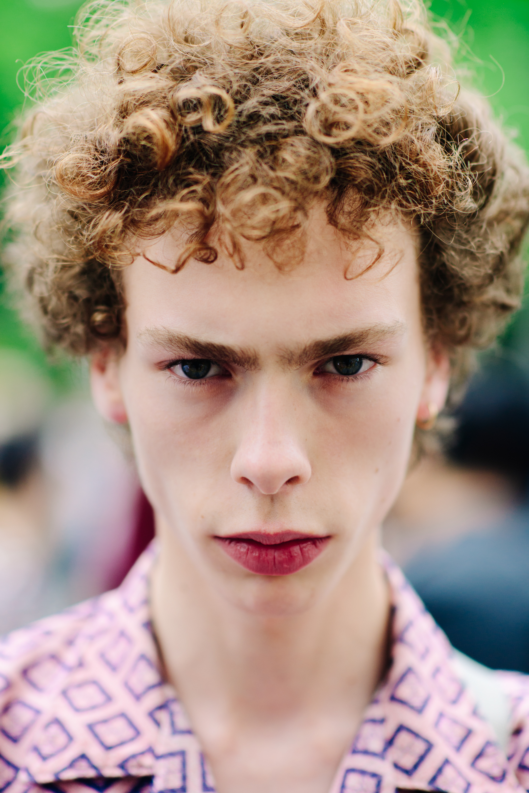 Ginger curly-haired male model