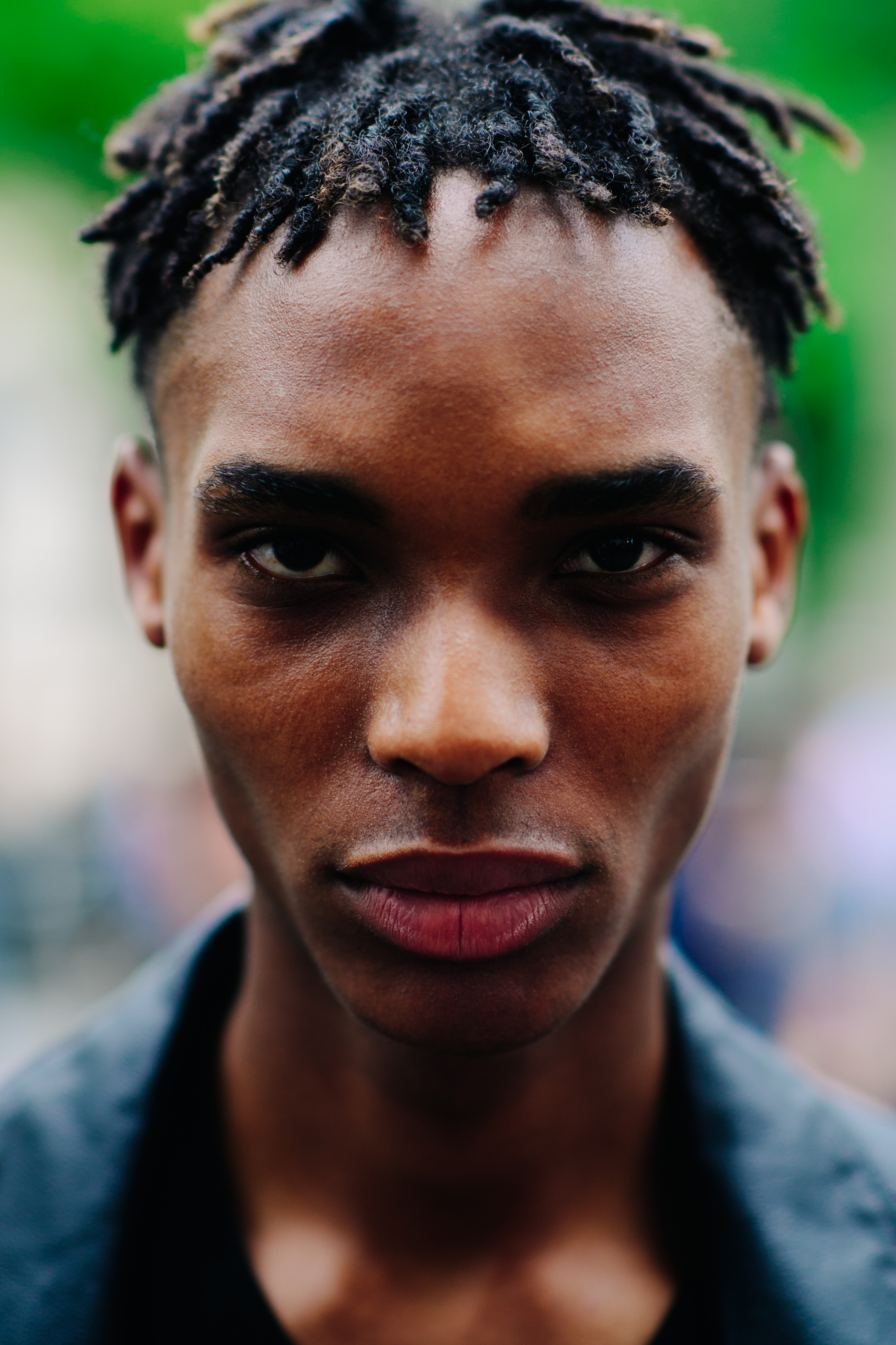 Dark-skinned male model portrait