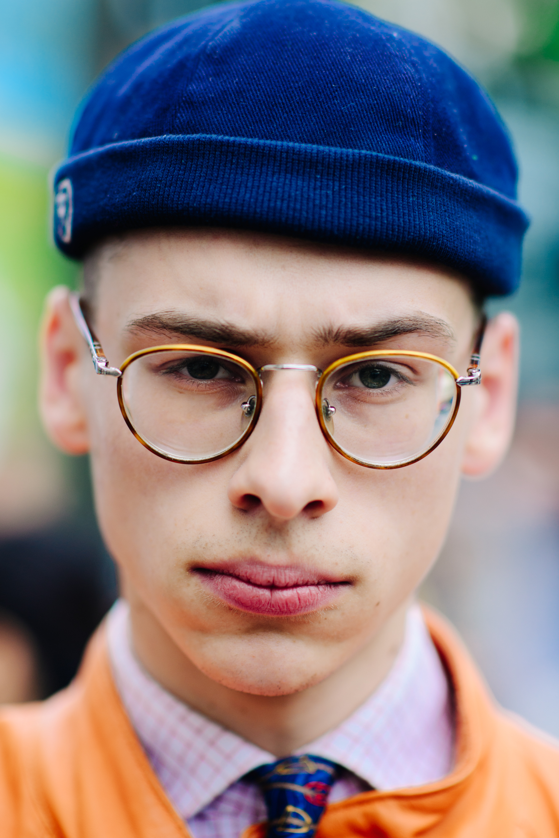 Male model in blue beenie