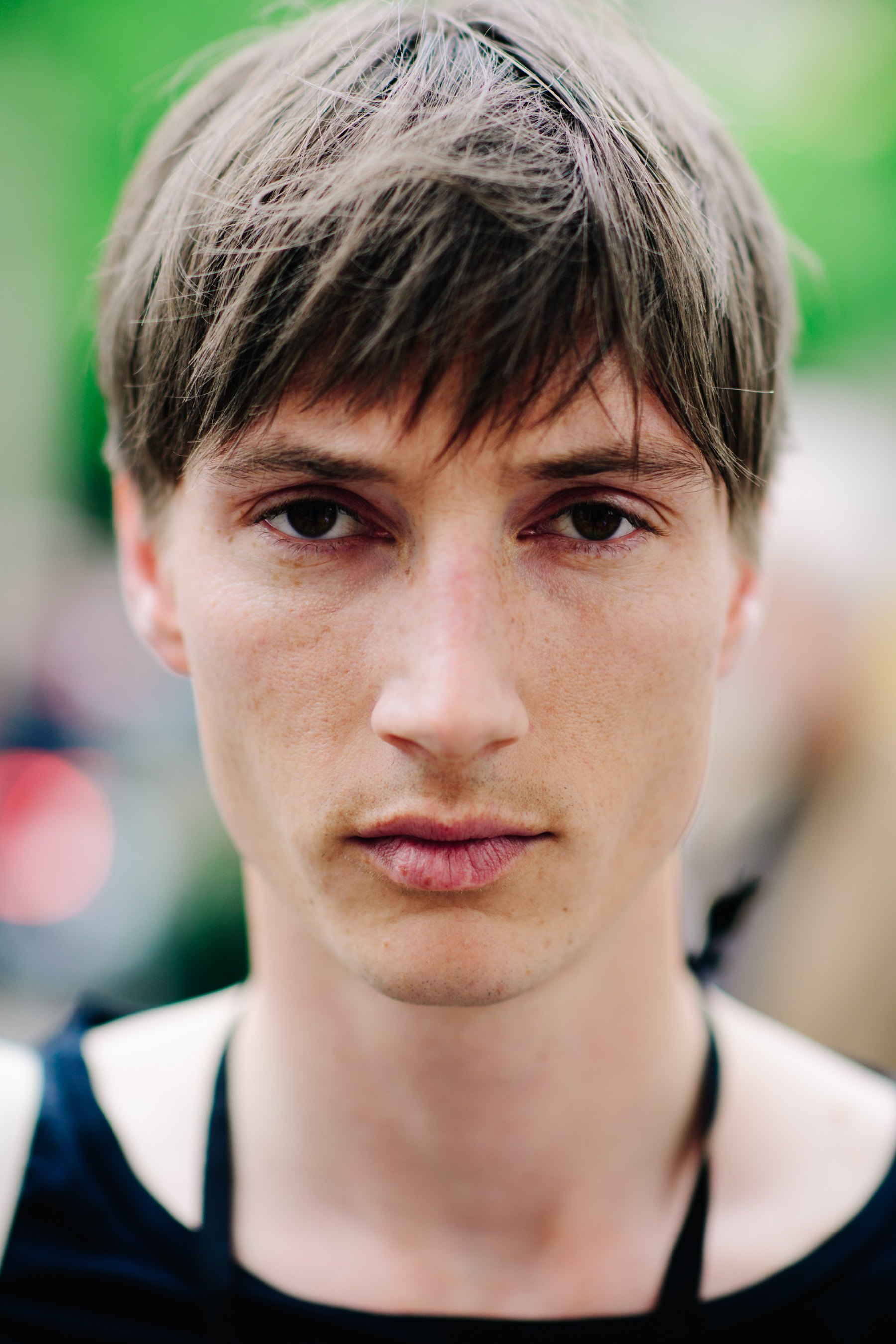 Portrait of short-haired male model