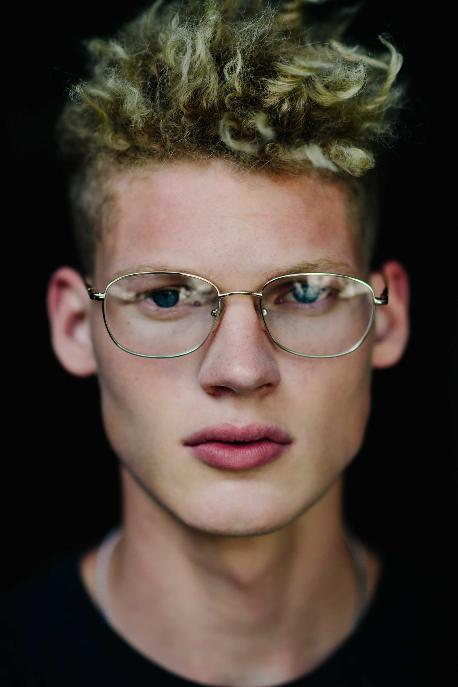 Male model wearing glasses