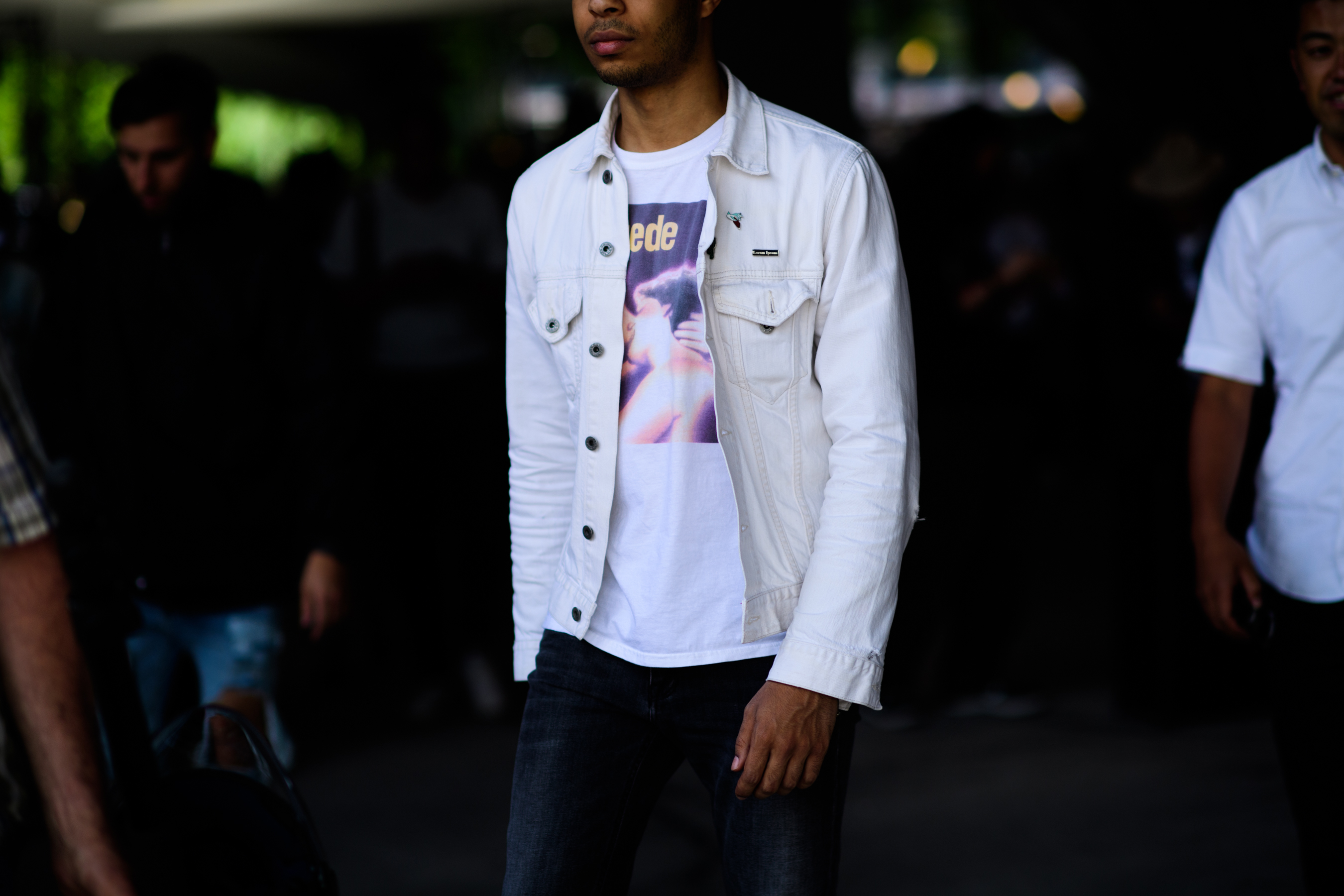 Man wearing white jacket