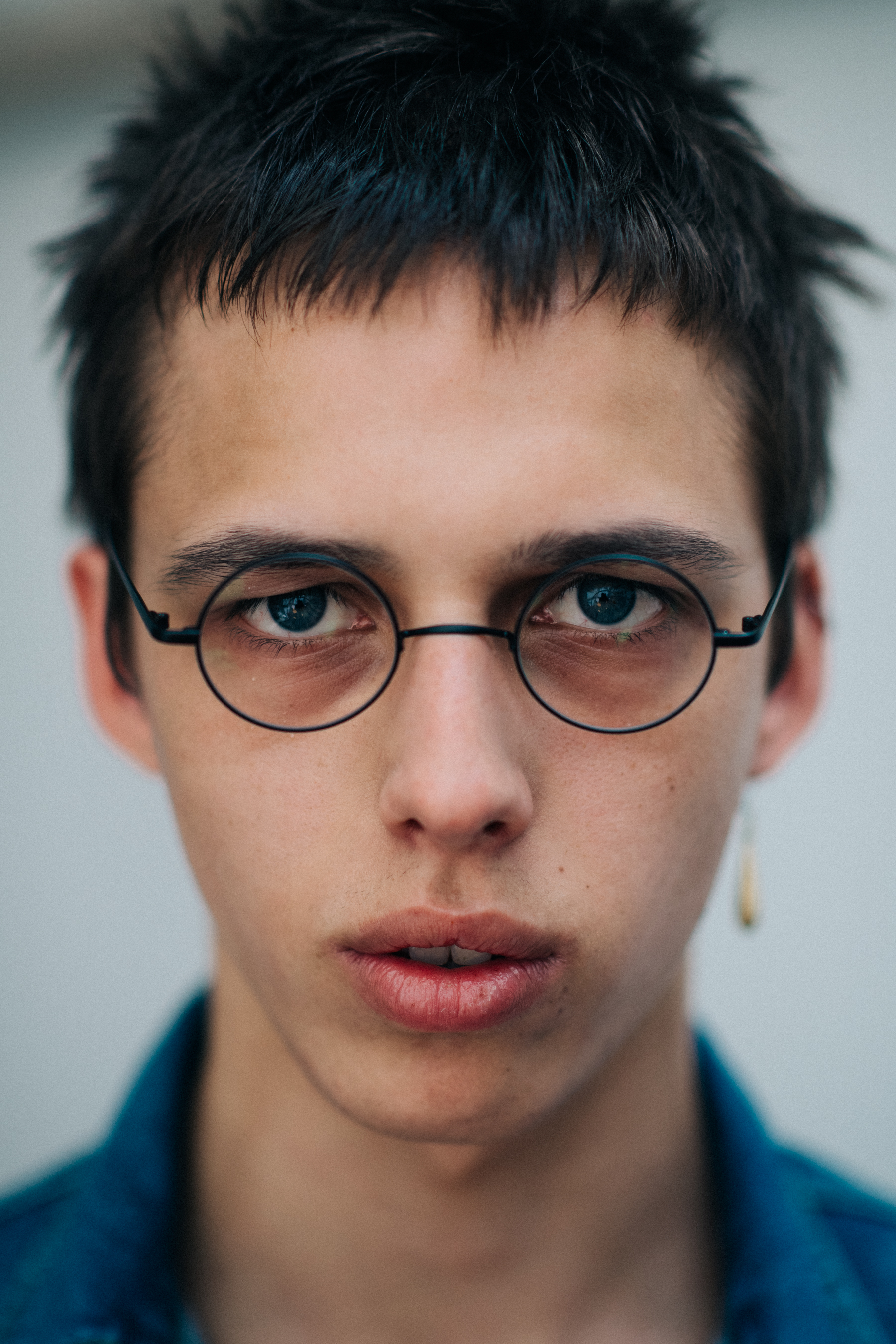 Portrait of short-haired male model