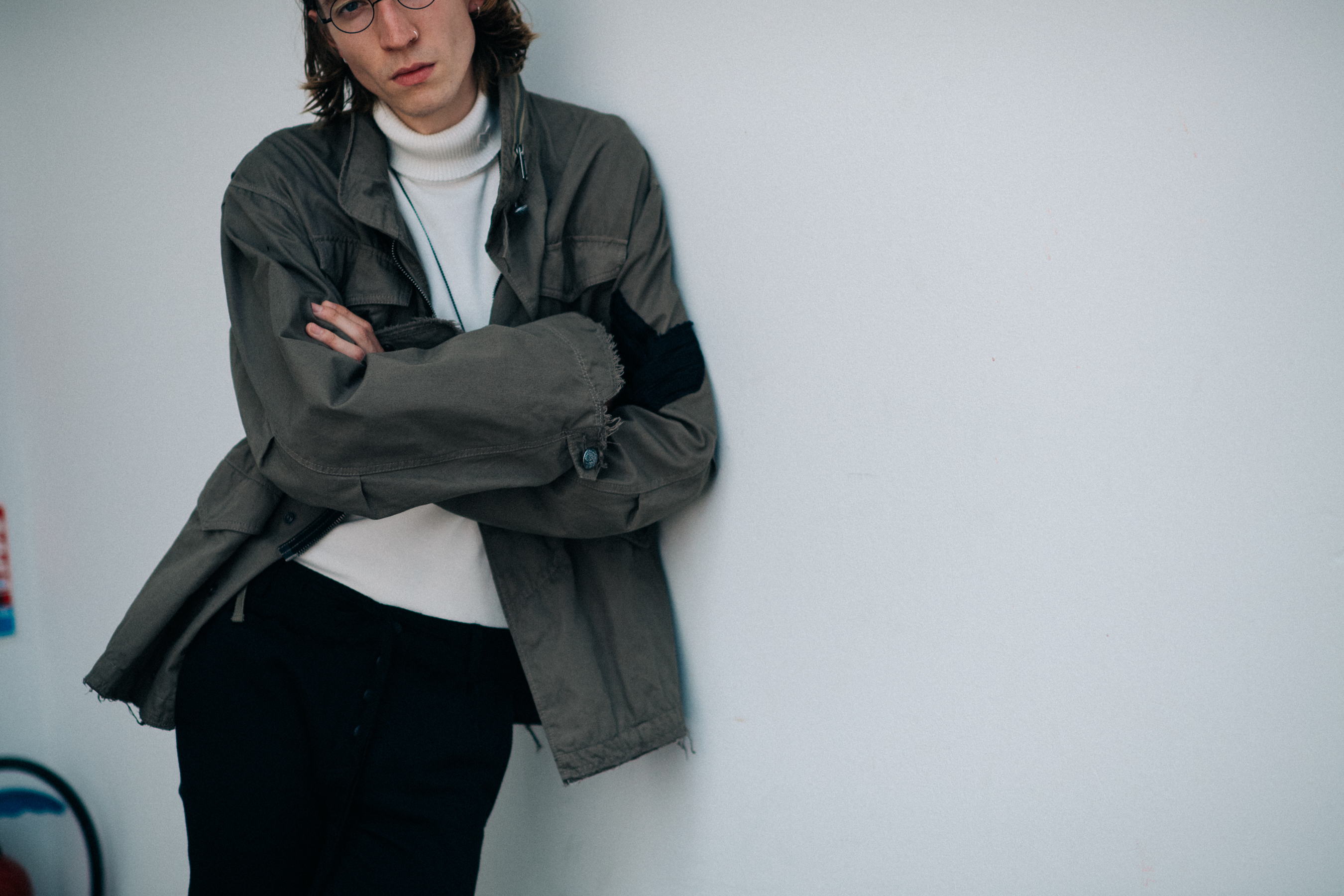 Male model in white turtleneck