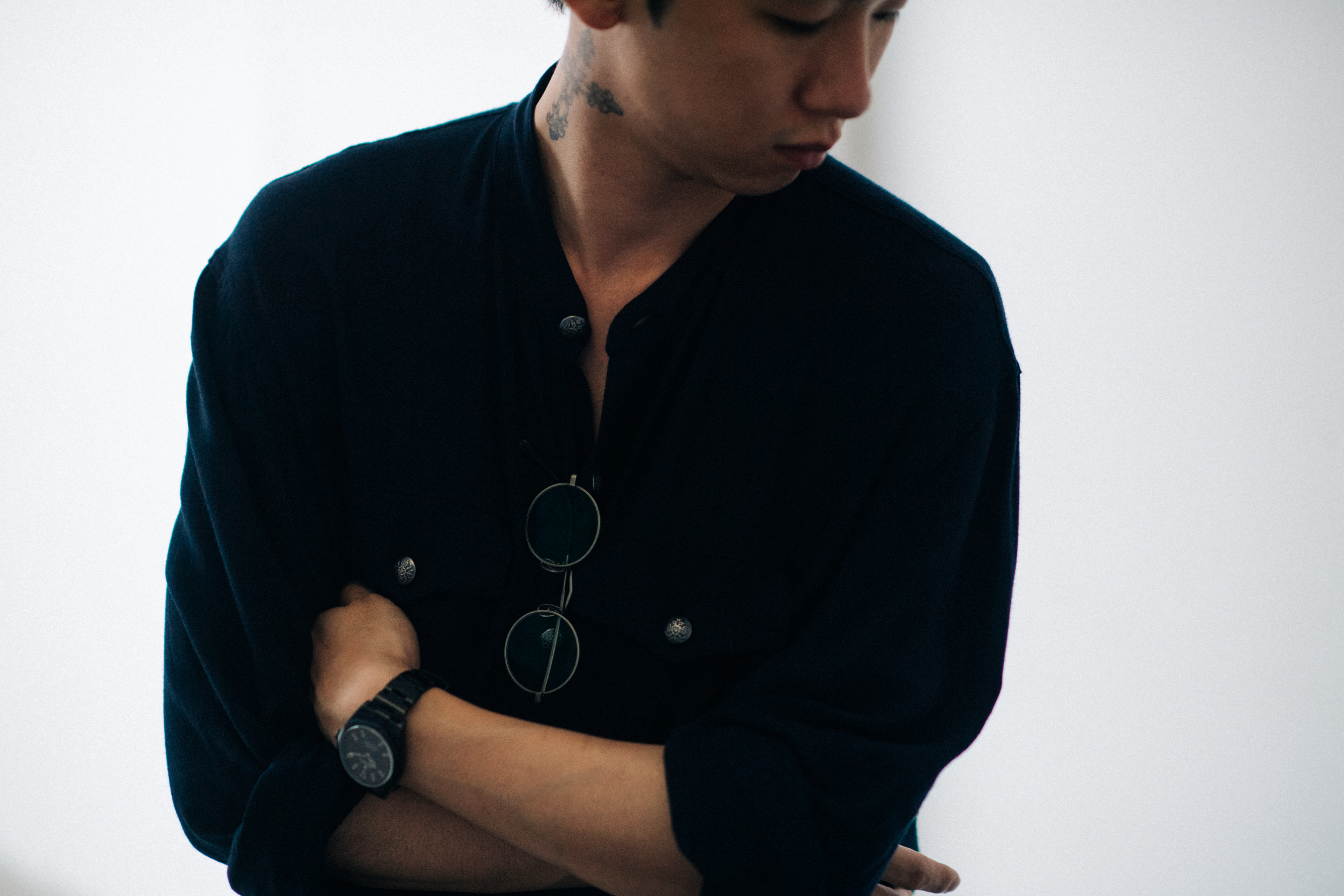 Man in shirt with glasses