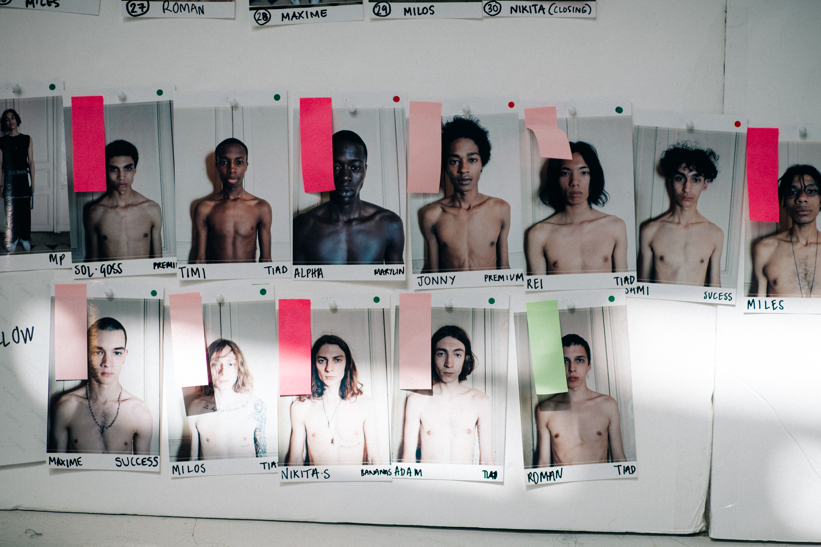 Printed pictures of male models