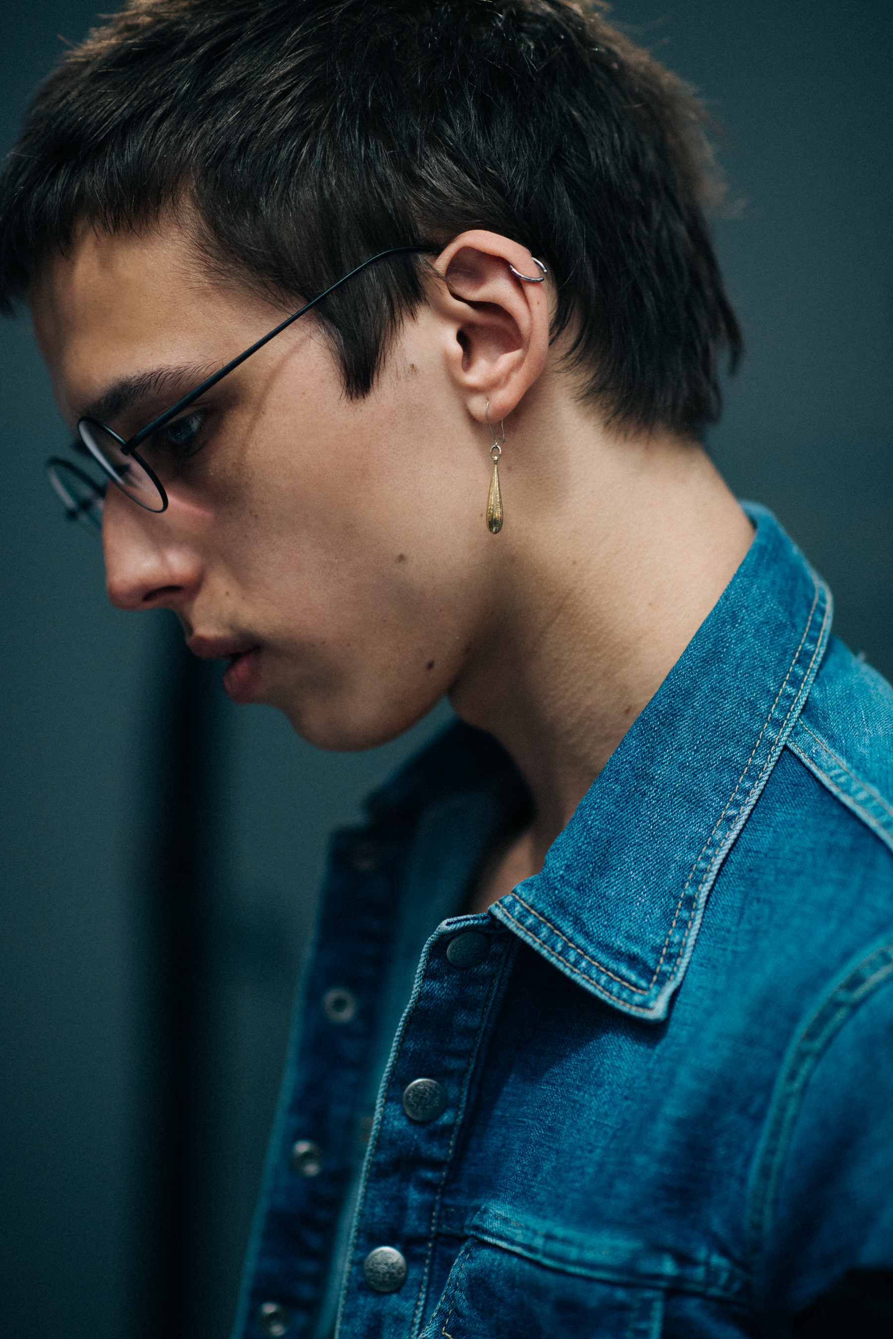 Male model in denim jacket