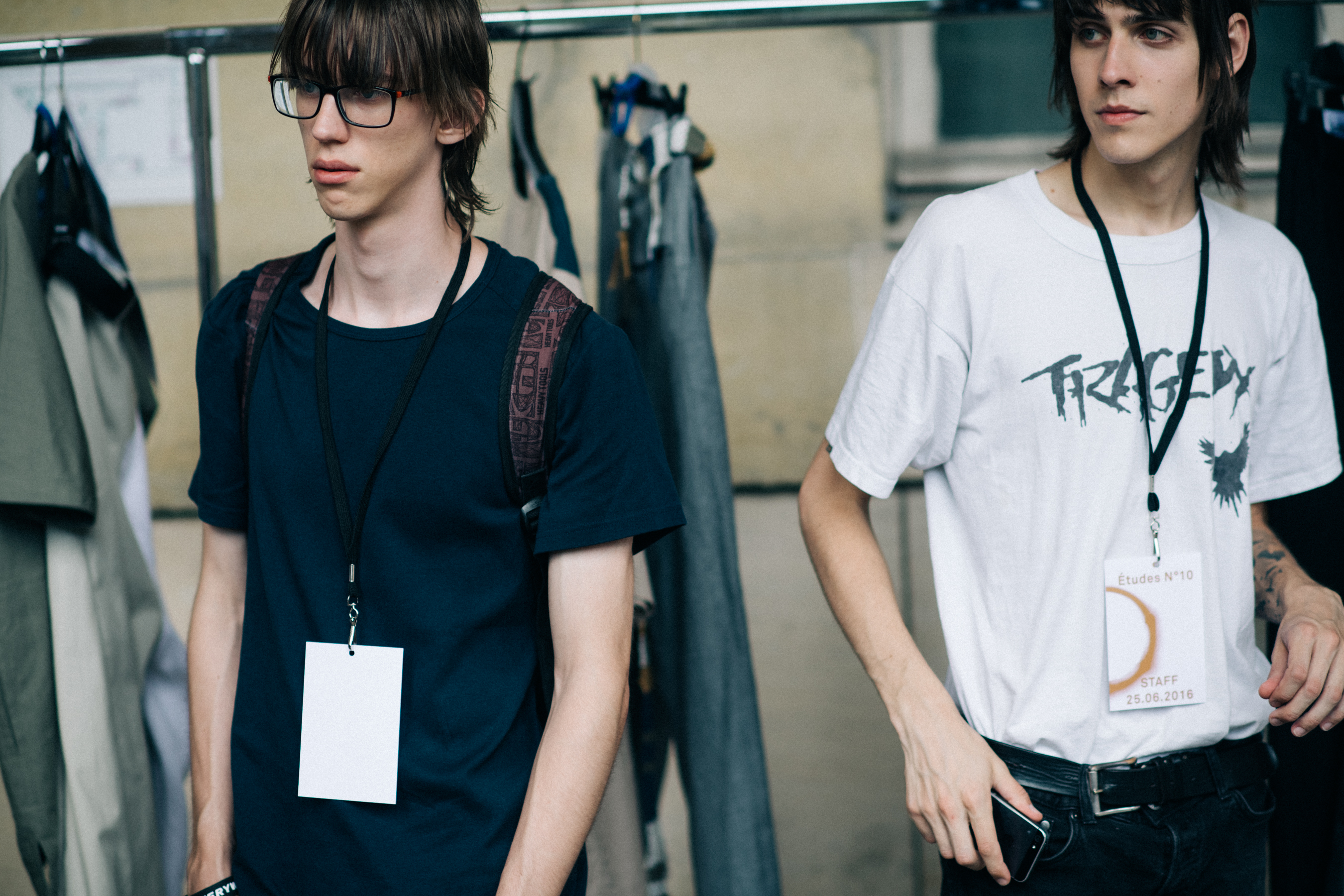 Male models before fashion show