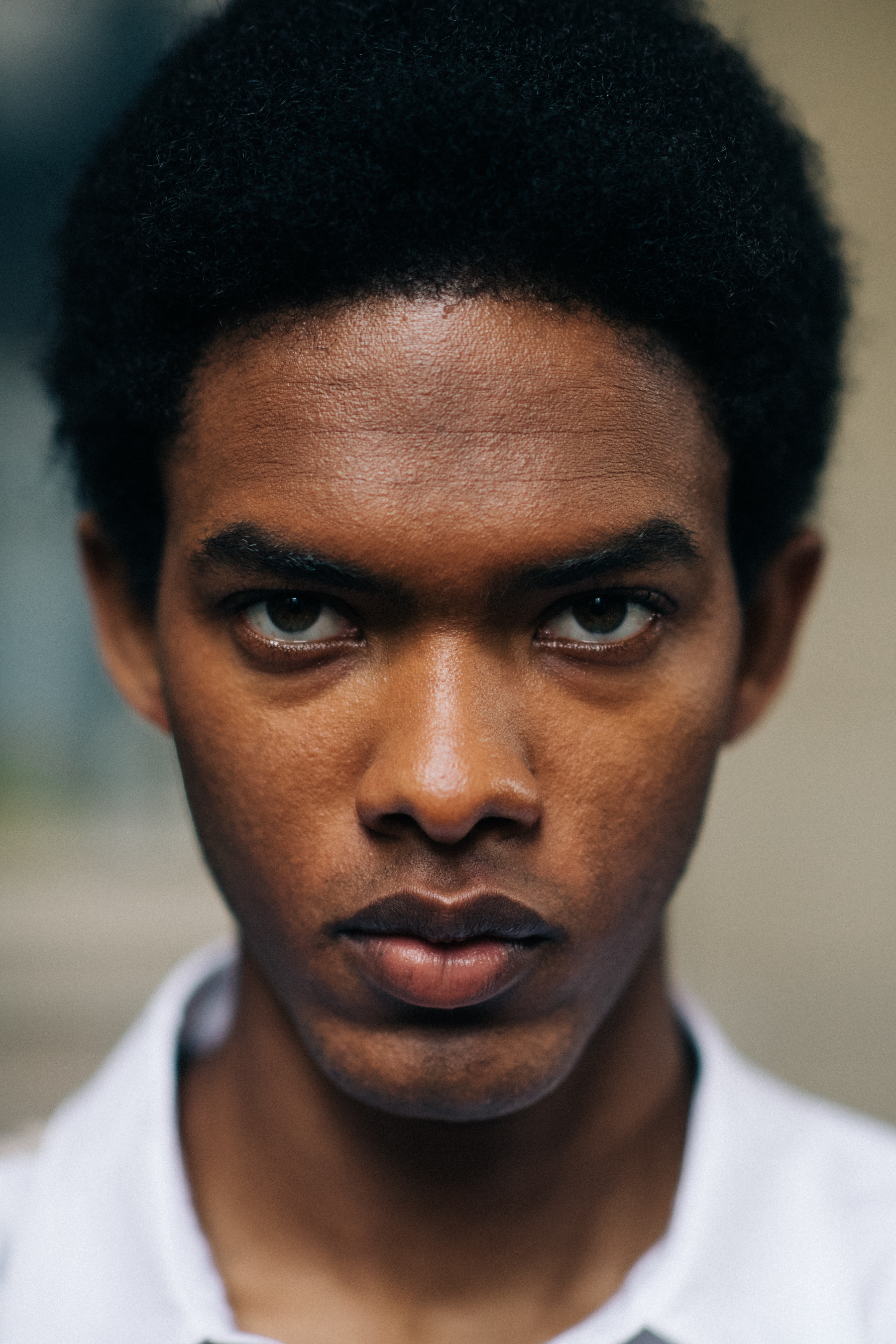 Dark-skinned male model portrait