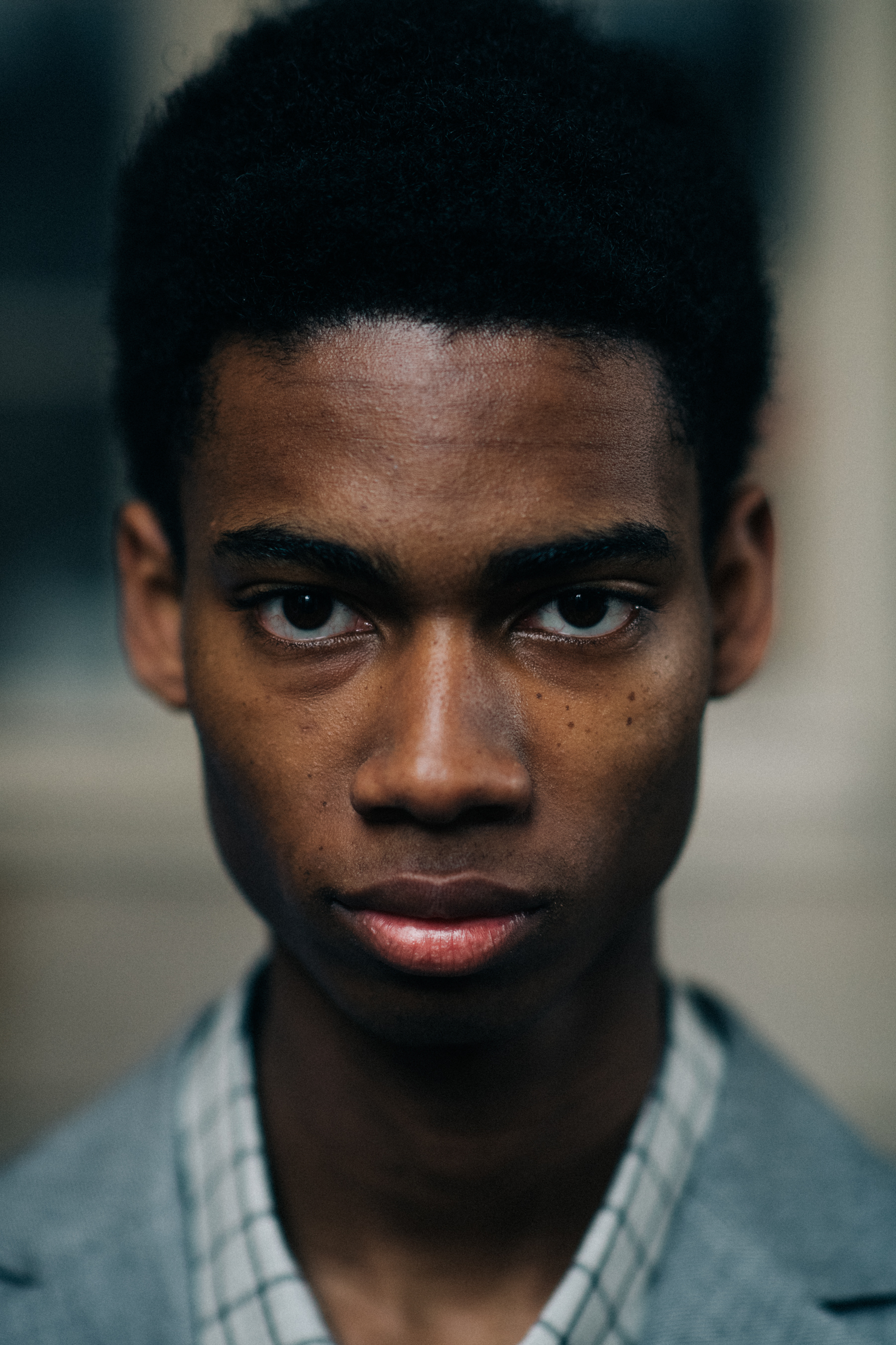Dark-skinned male model portrait