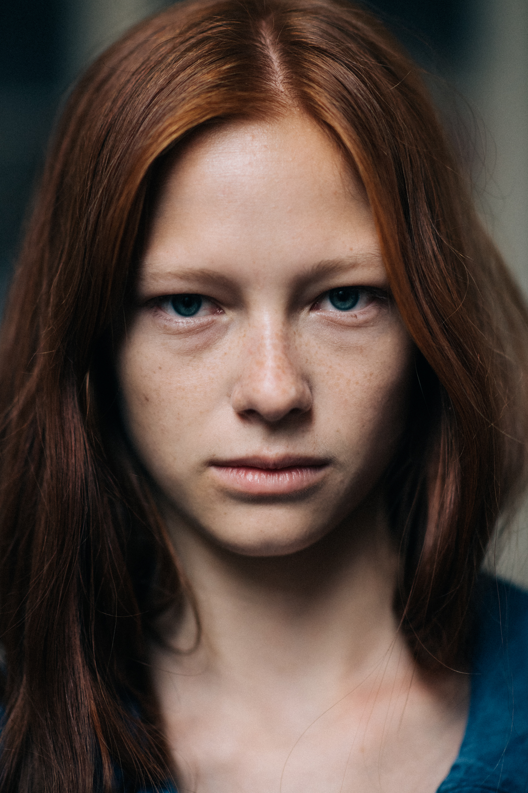 Ginger-haired female model portrait