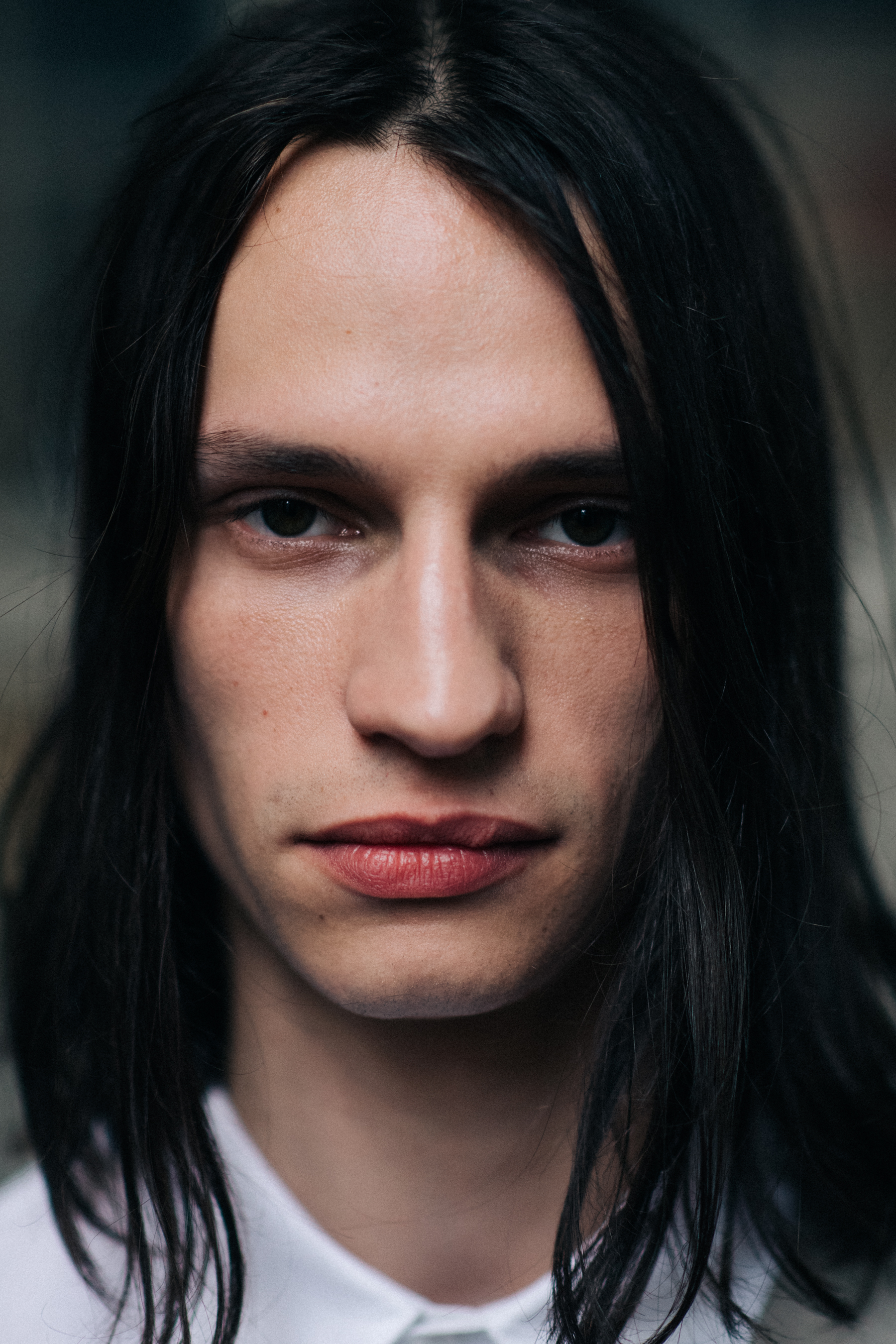 Dark long-haired male model