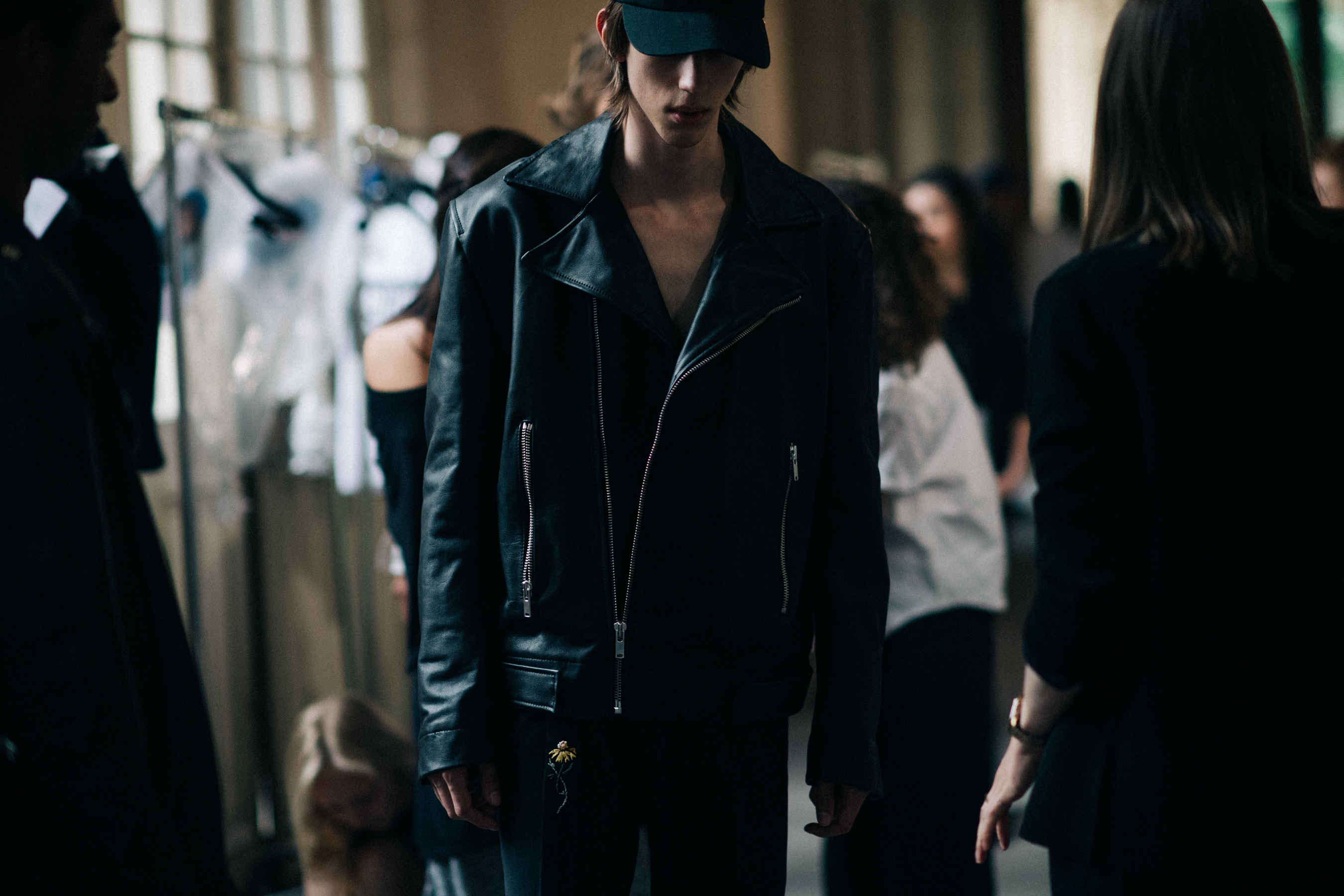 Male model in black jacket