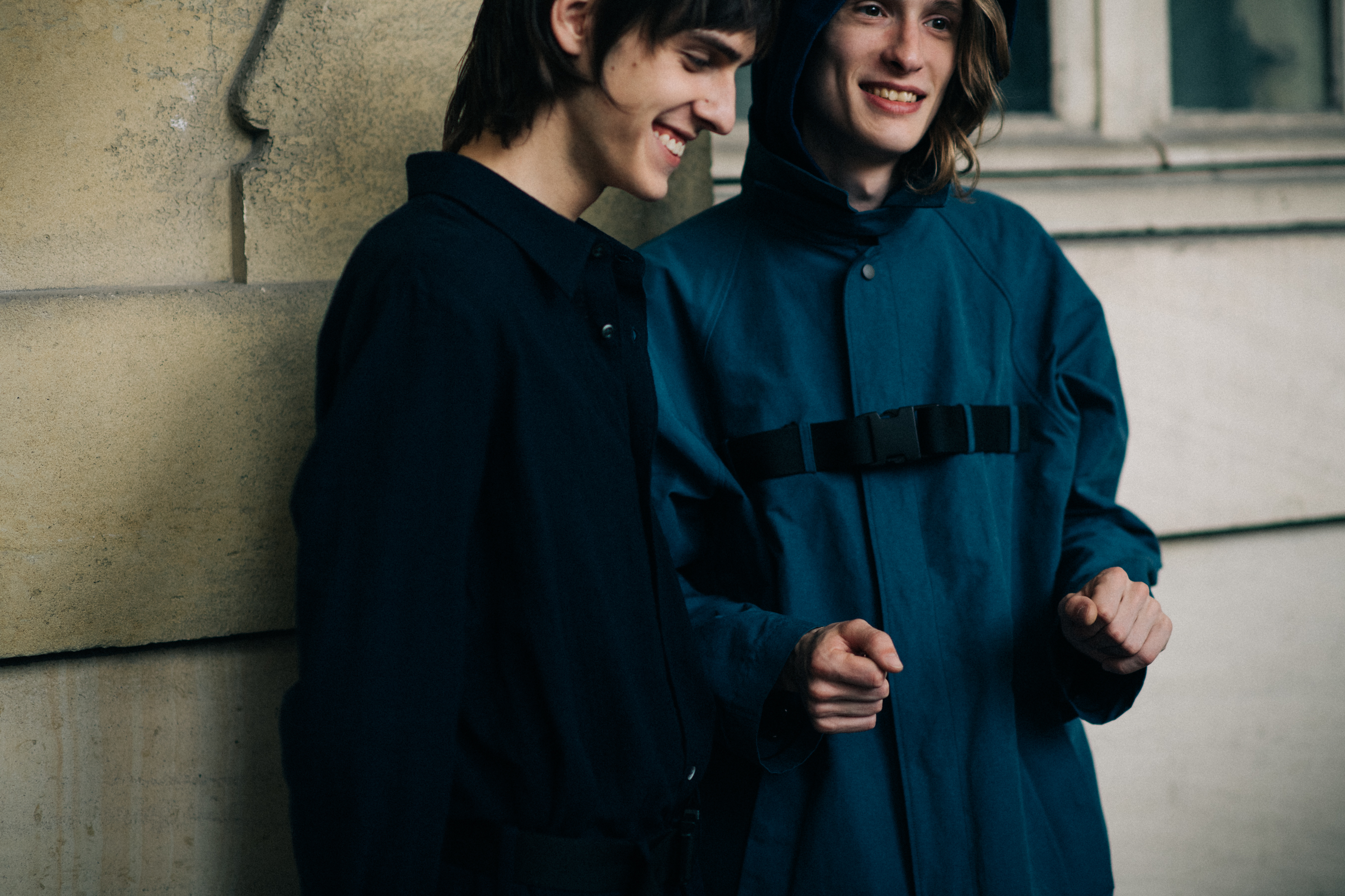 Male models smiling and posing