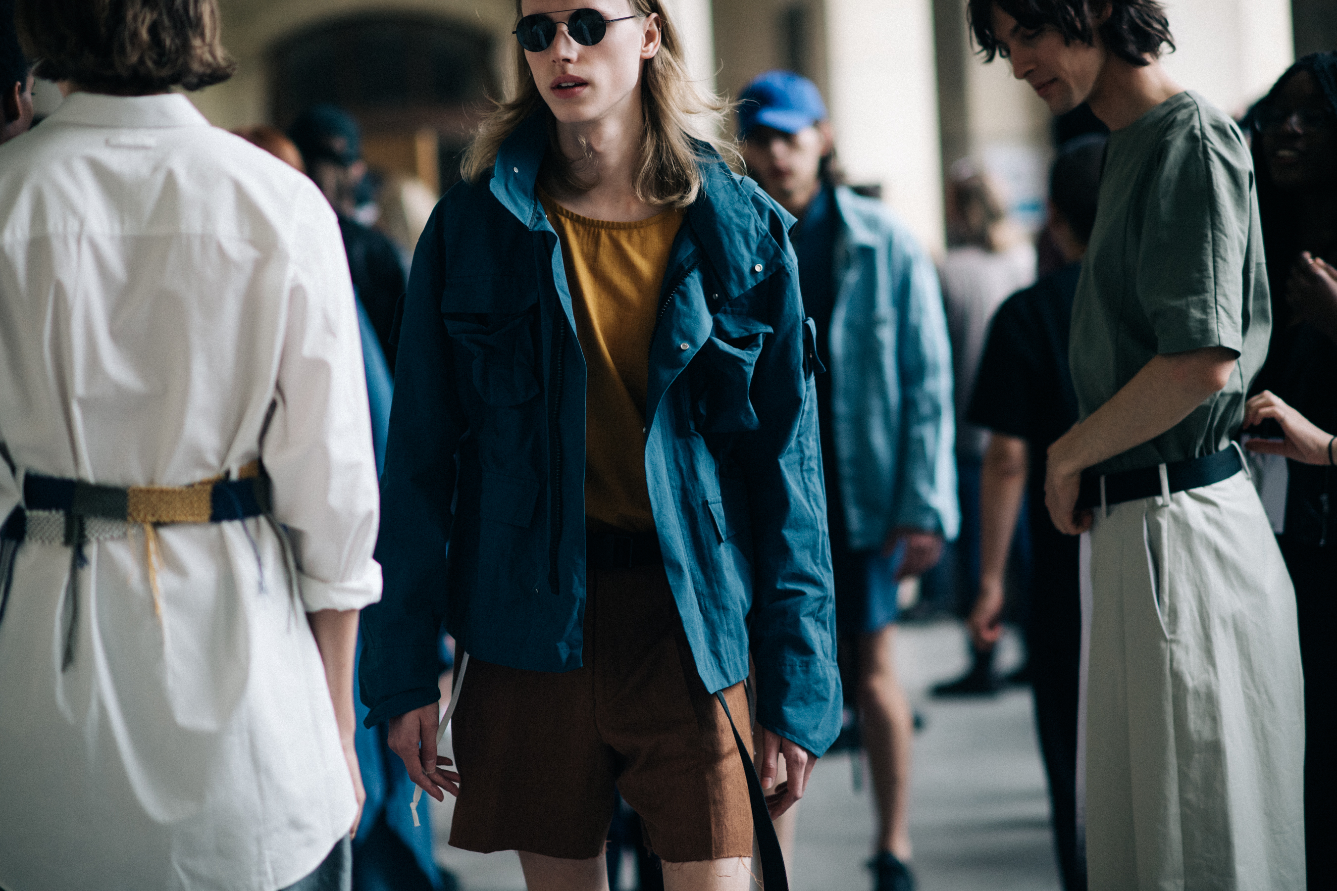 Models walking before fashion show
