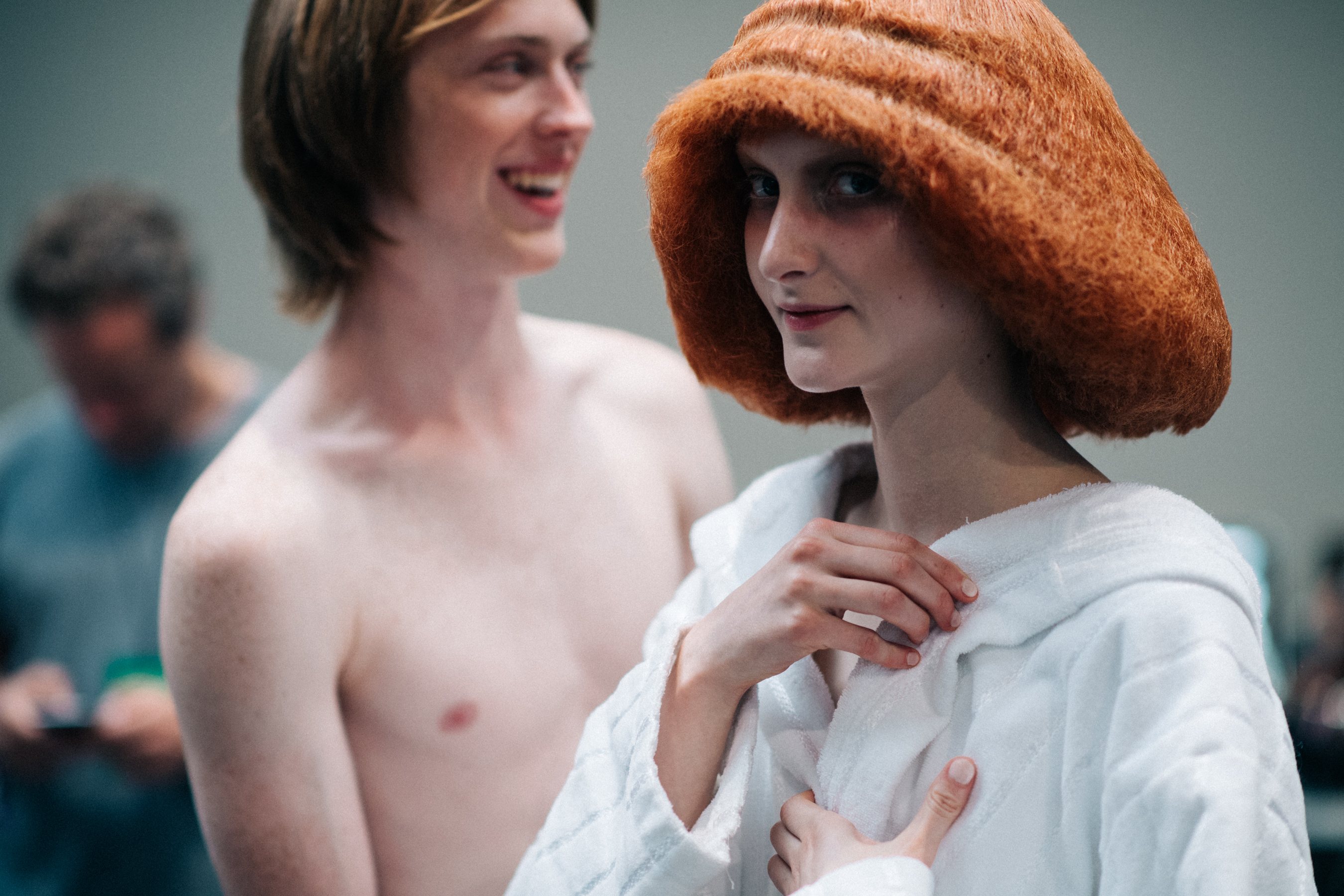 Models getting ready for the show