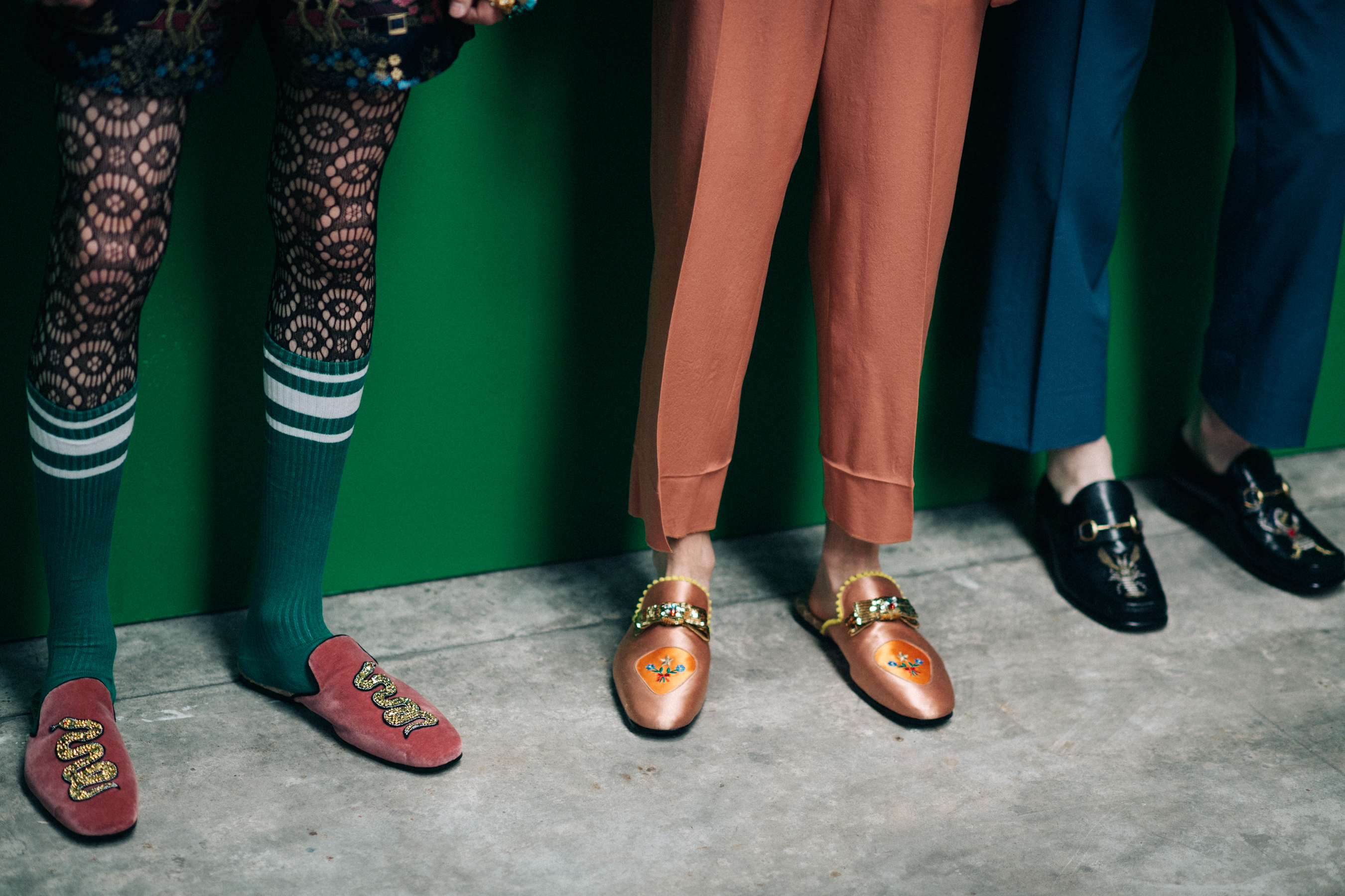 Male models wearing loafers
