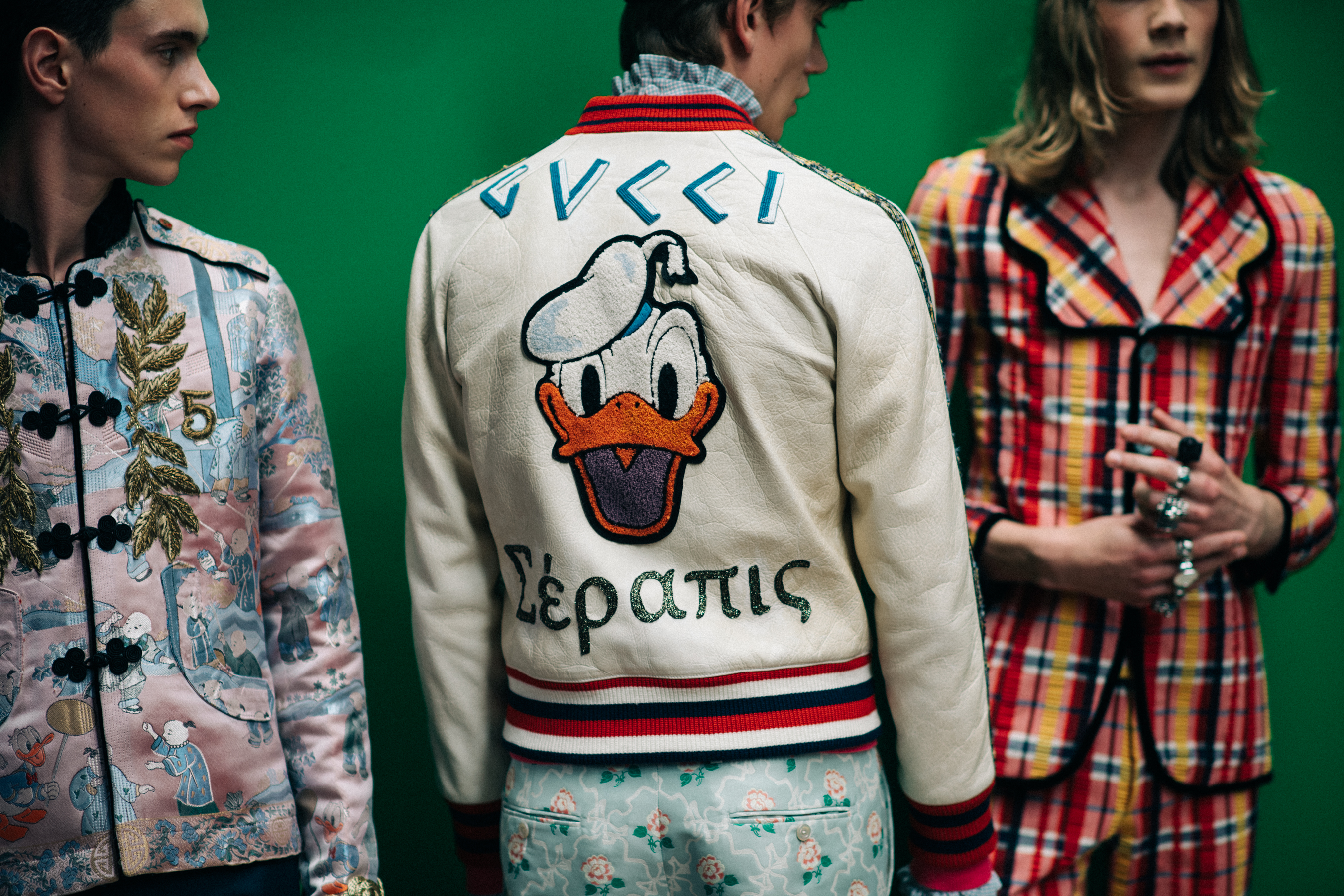 A model showing his embroidered jacket