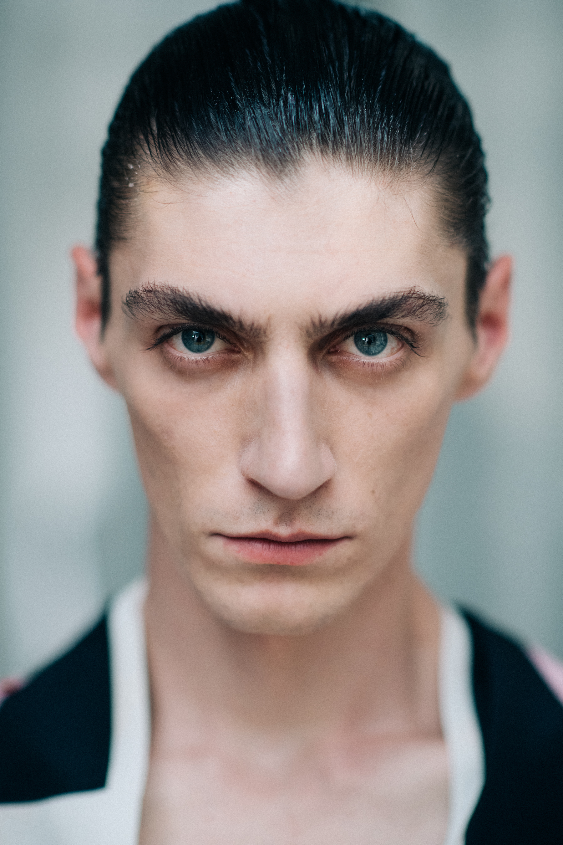 Portrait of a model with blue eyes