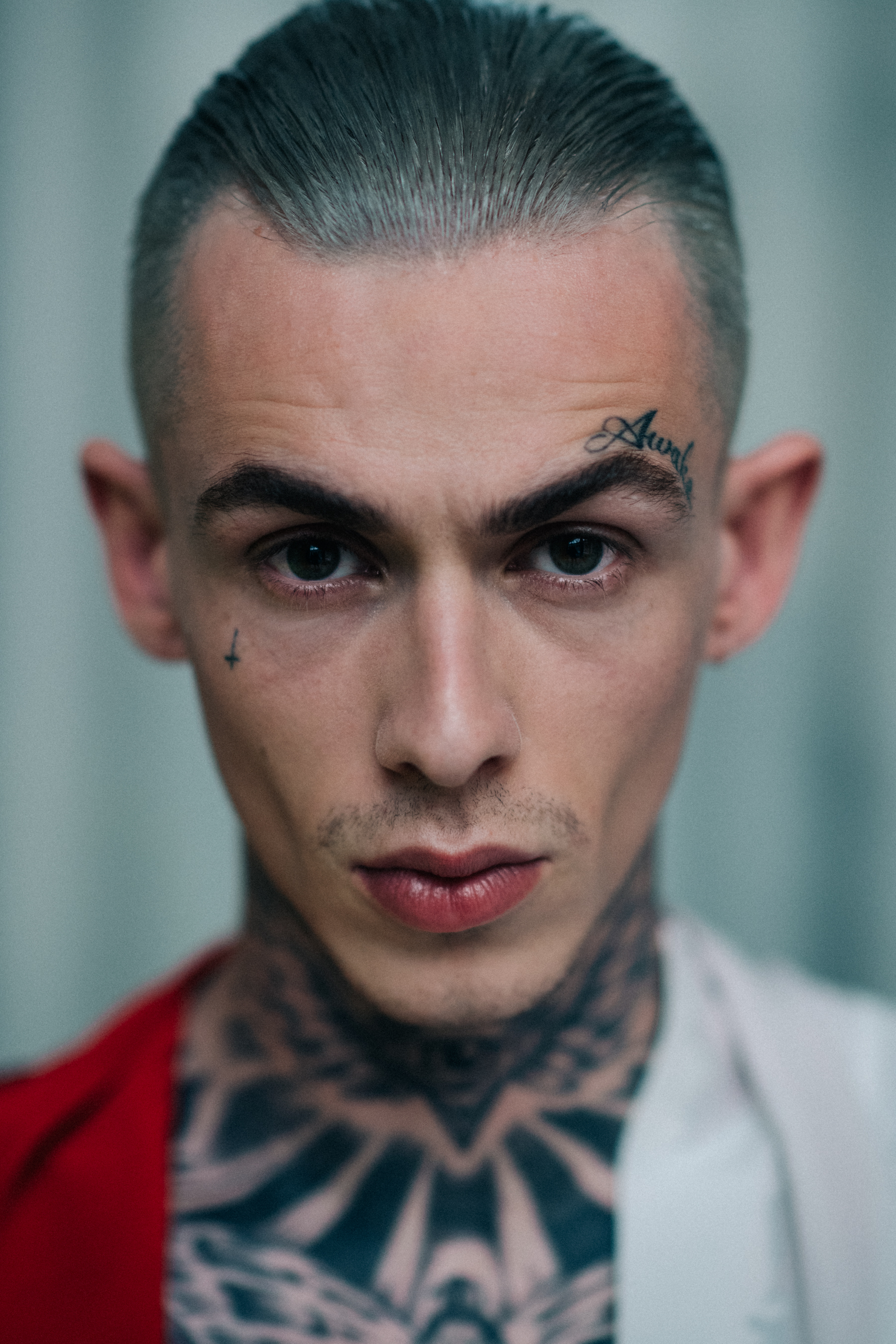 Portrait of a shaved male model