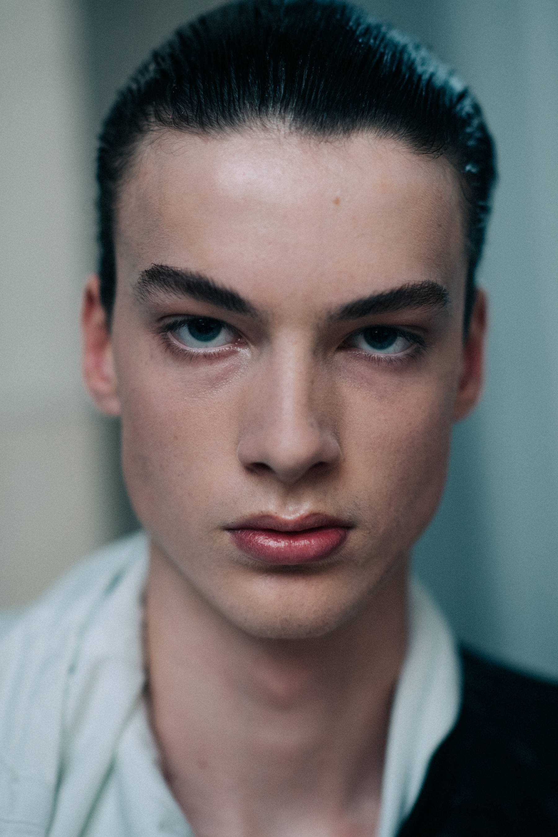 Portrait of a model before the show