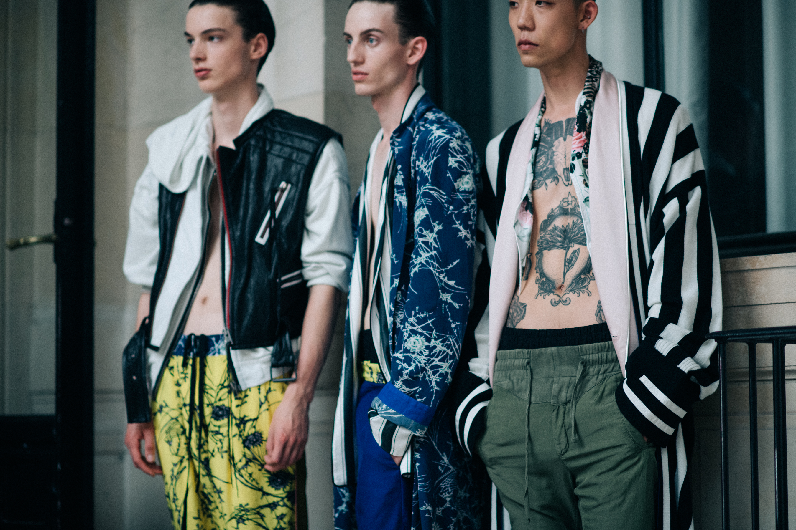 Models posing in casual outfits