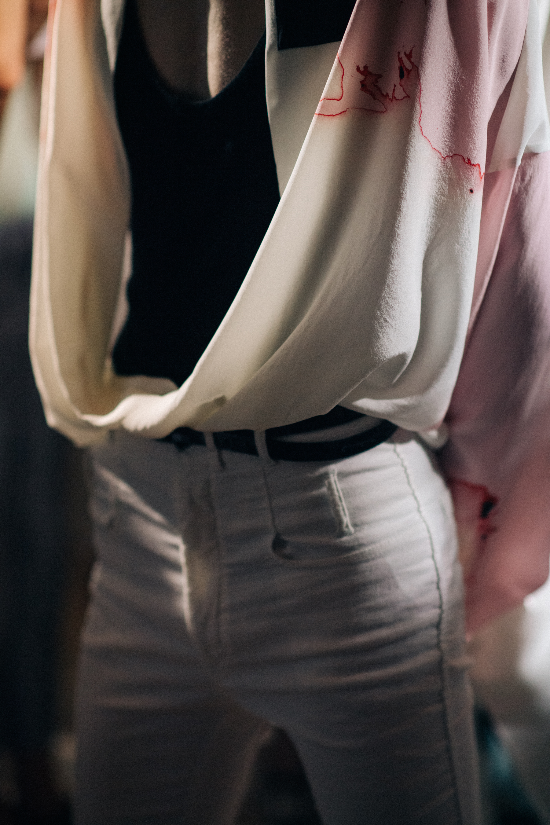 Detais of an outfit of a model