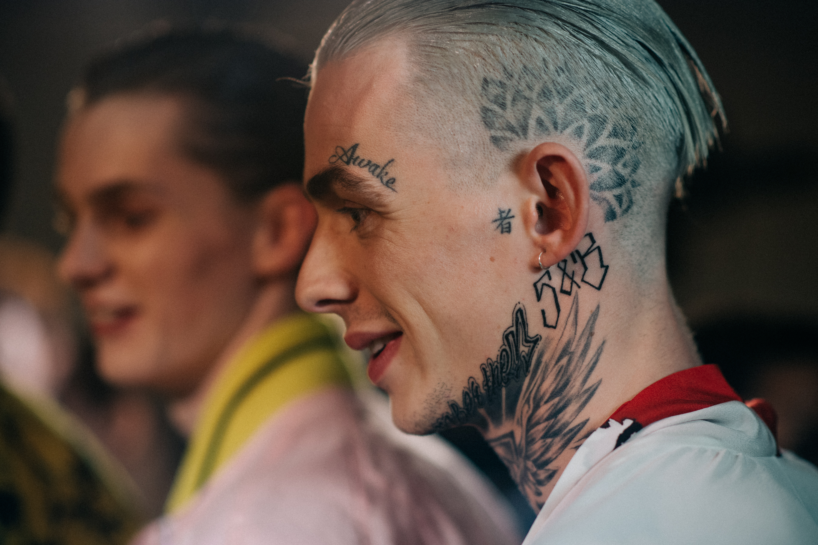 A tattooed male model